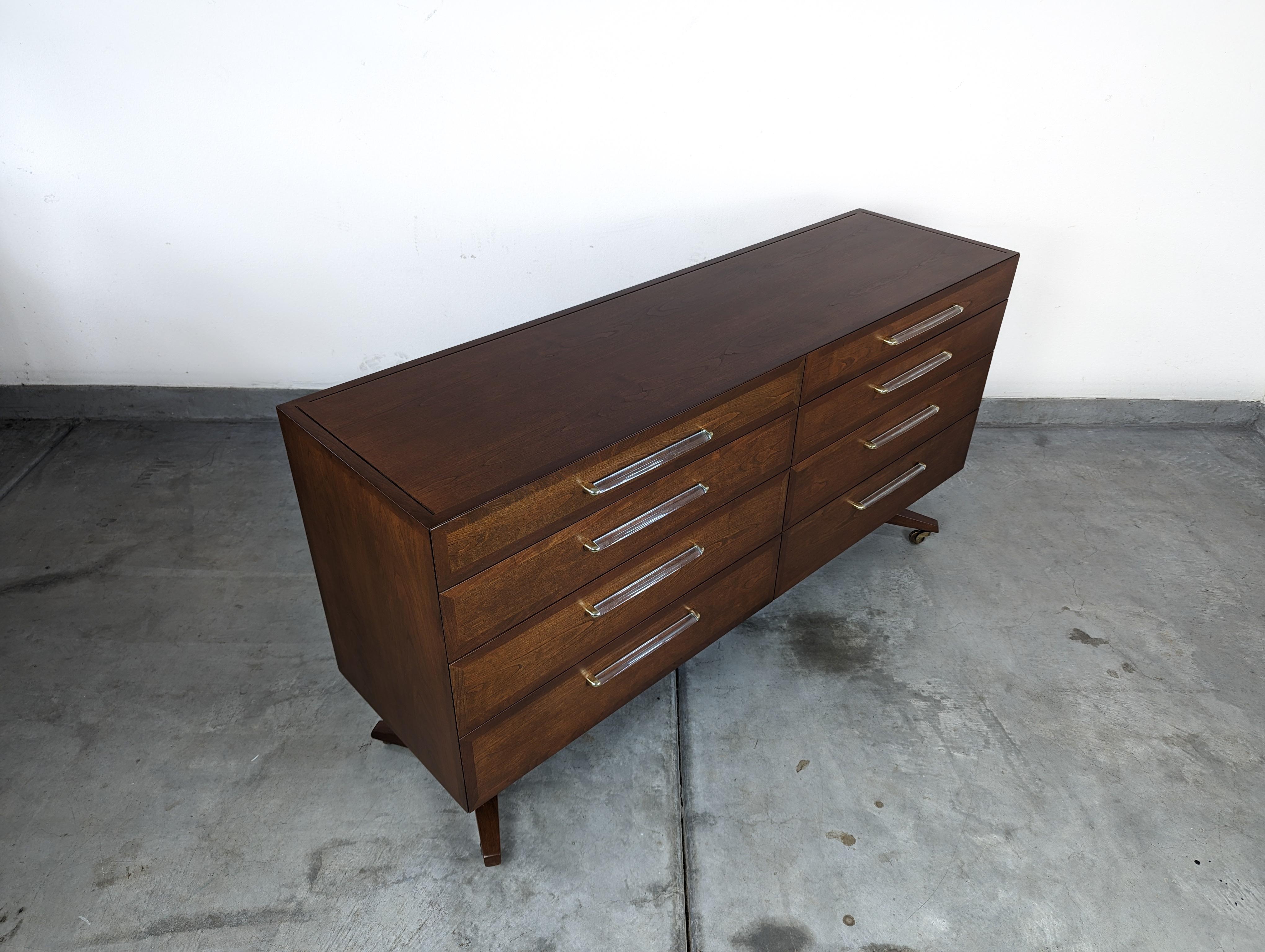 Metal Rare Mid Century Modern Walnut Dresser by Edward Wormley for Dunbar, c1950s For Sale