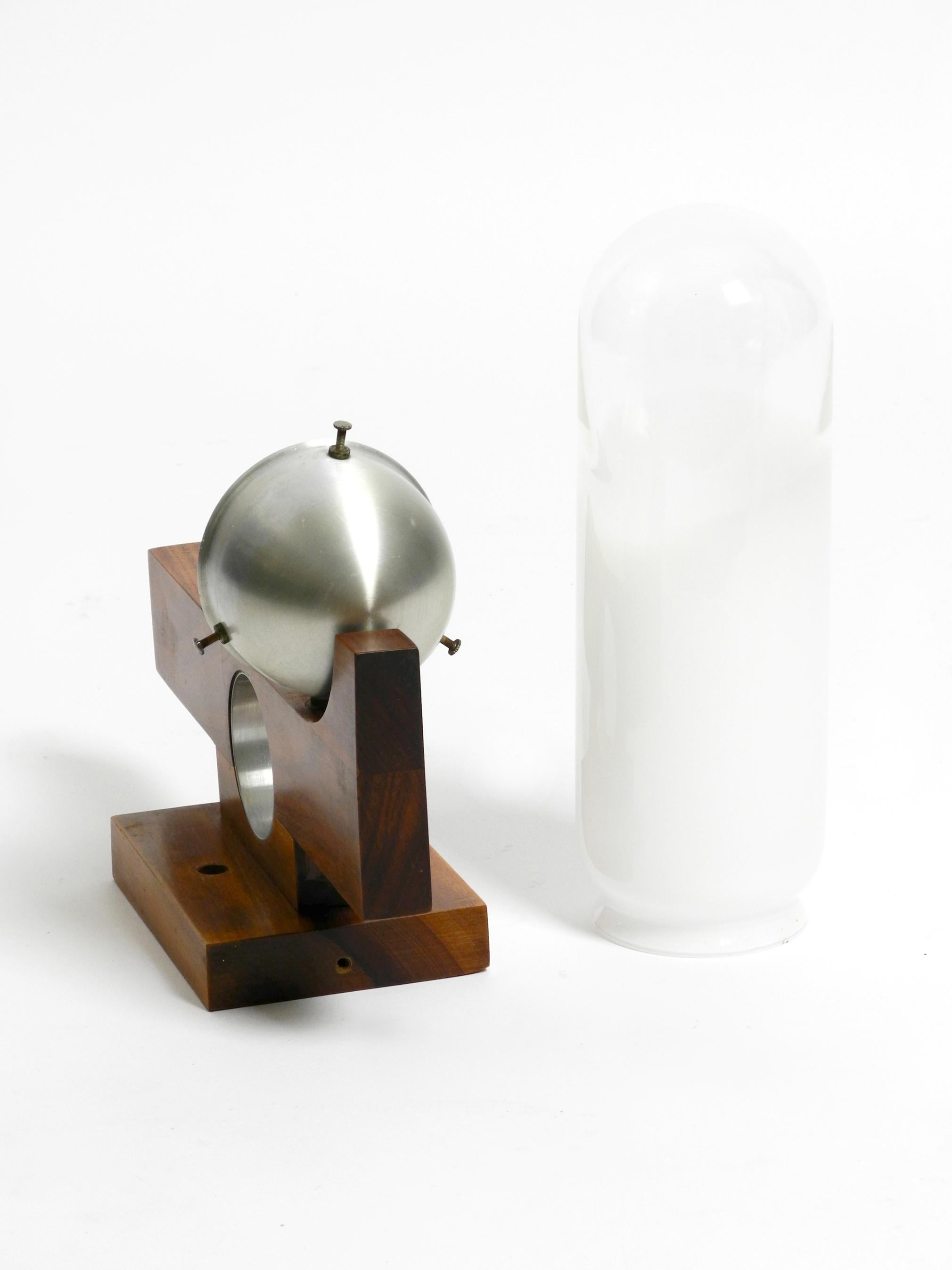 Mid-20th Century Rare Mid-Century Modern Wood Wall Lamp with Glass Shade in Art Deco Design 