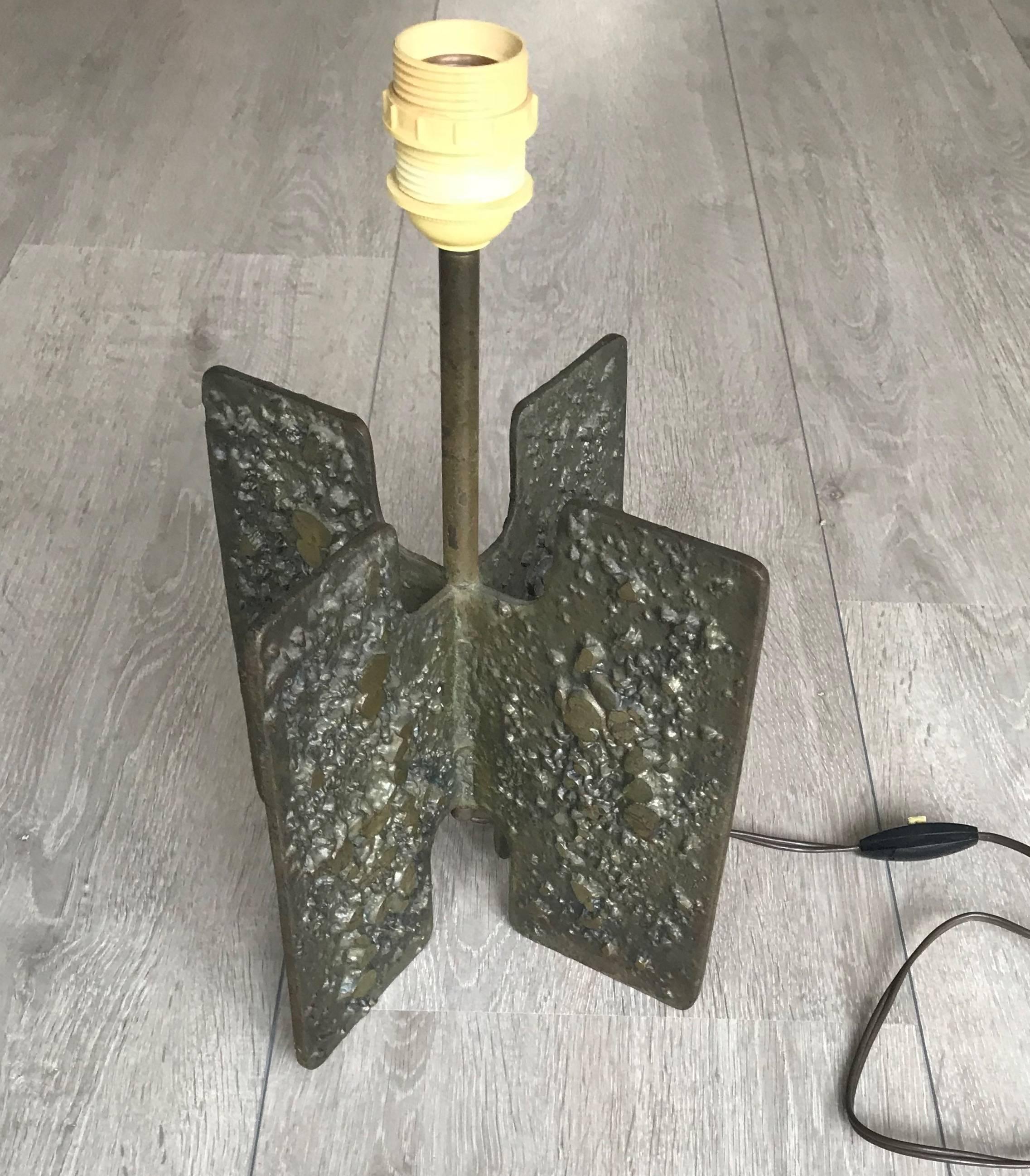 Rare Mid-Century Modernist, Abstract Sculptural Cast Bronze Desk /Table Lamp  7