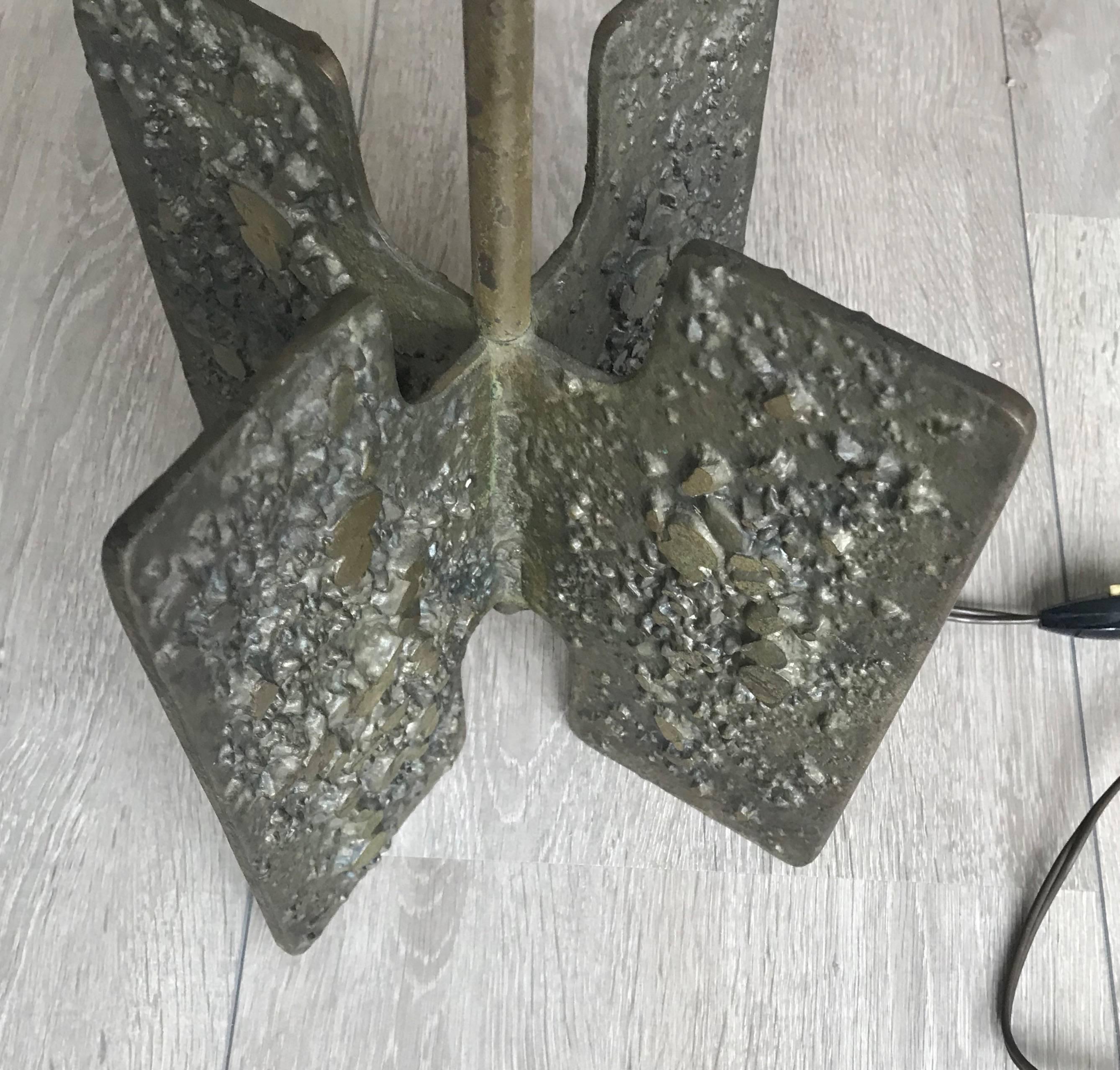 Rare Mid-Century Modernist, Abstract Sculptural Cast Bronze Desk /Table Lamp  12