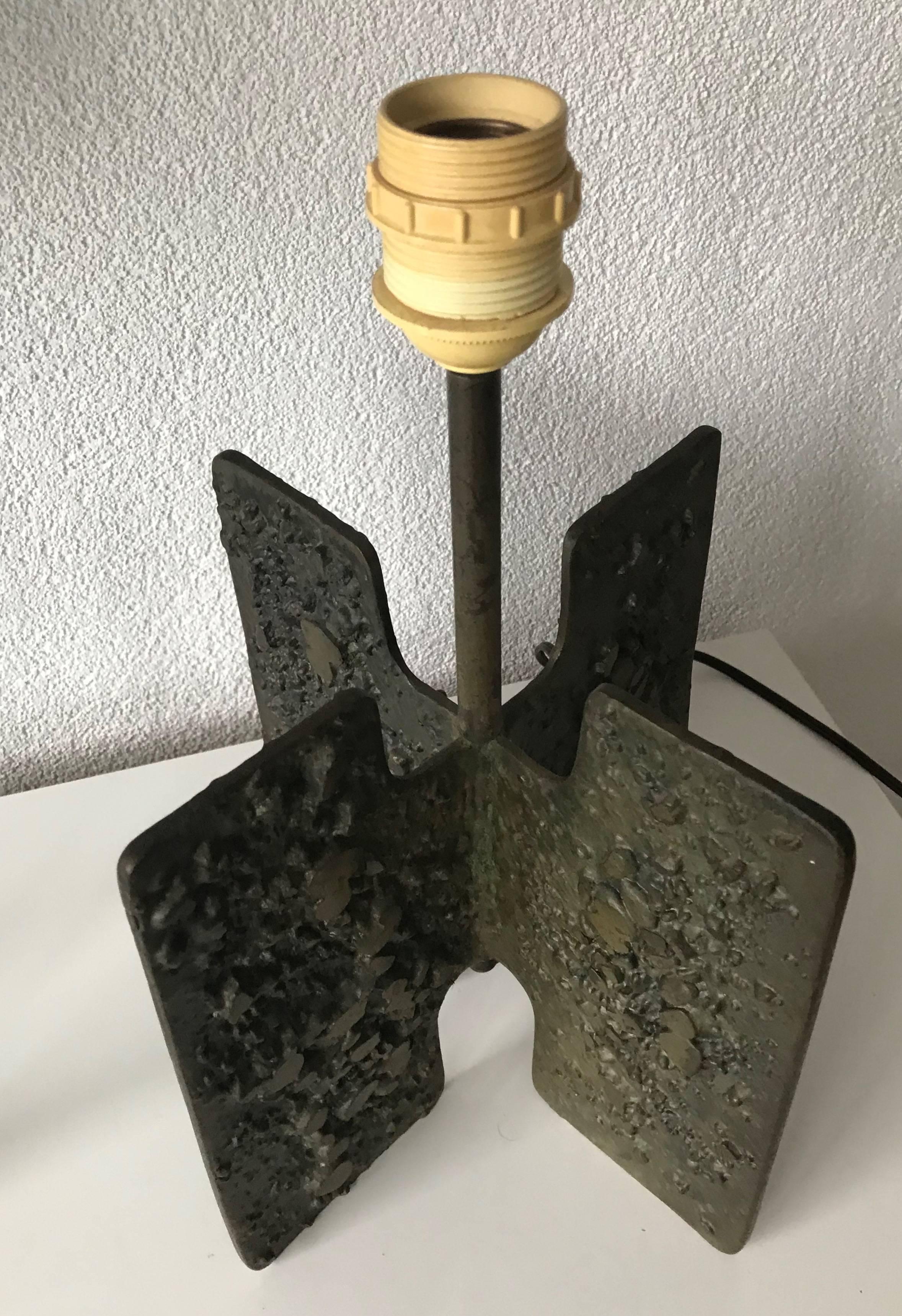 Rare Mid-Century Modernist, Abstract Sculptural Cast Bronze Desk /Table Lamp  3