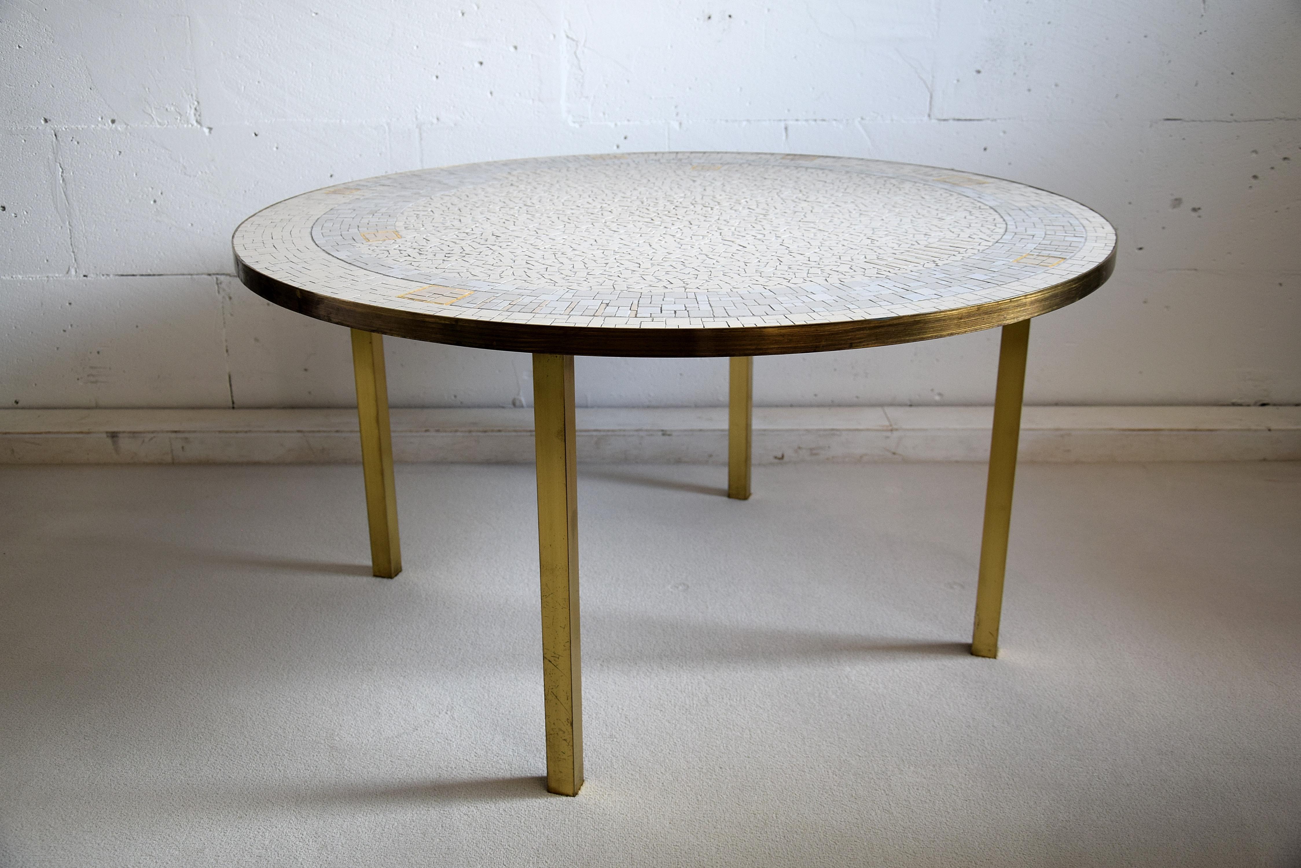 German Rare Mid-Century Mosaic Coffee Table by Berthold Muller