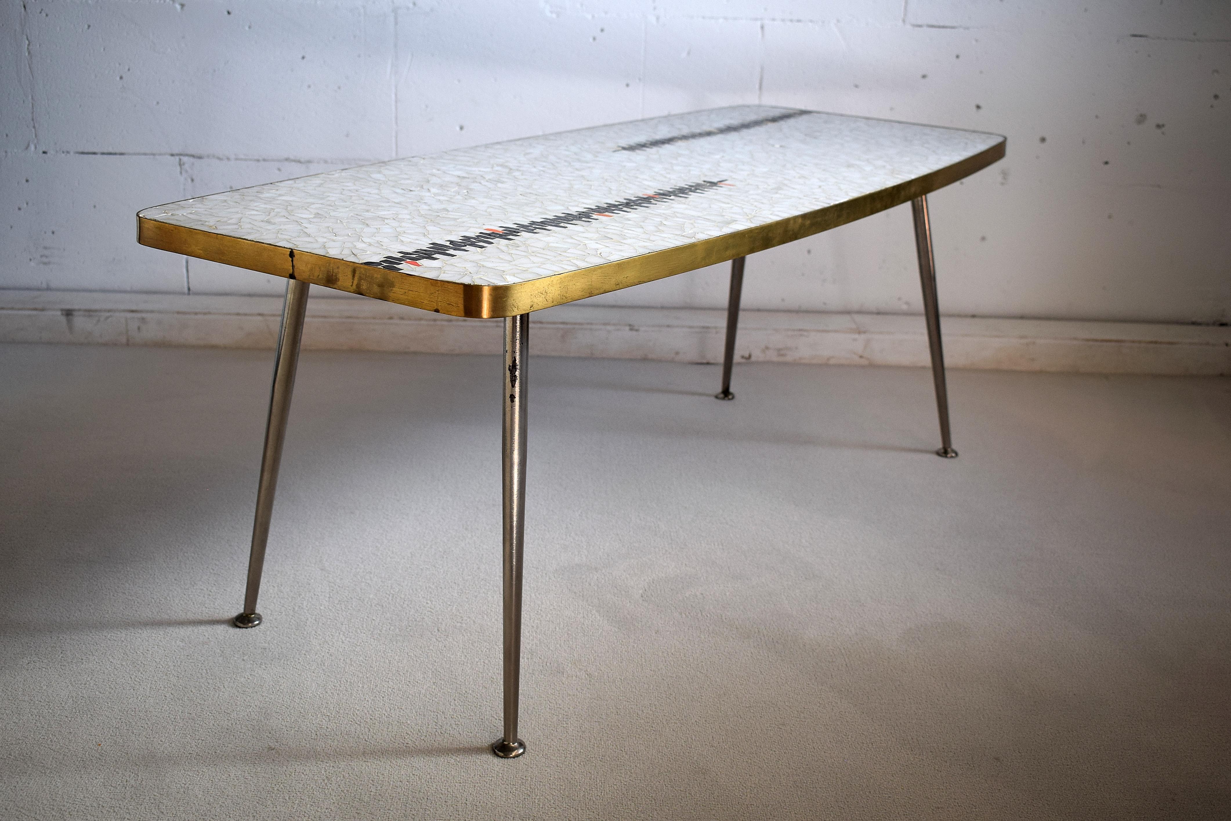 Rare Midcentury Mosaic Coffee Table by Berthold Muller In Good Condition In Weesp, NL