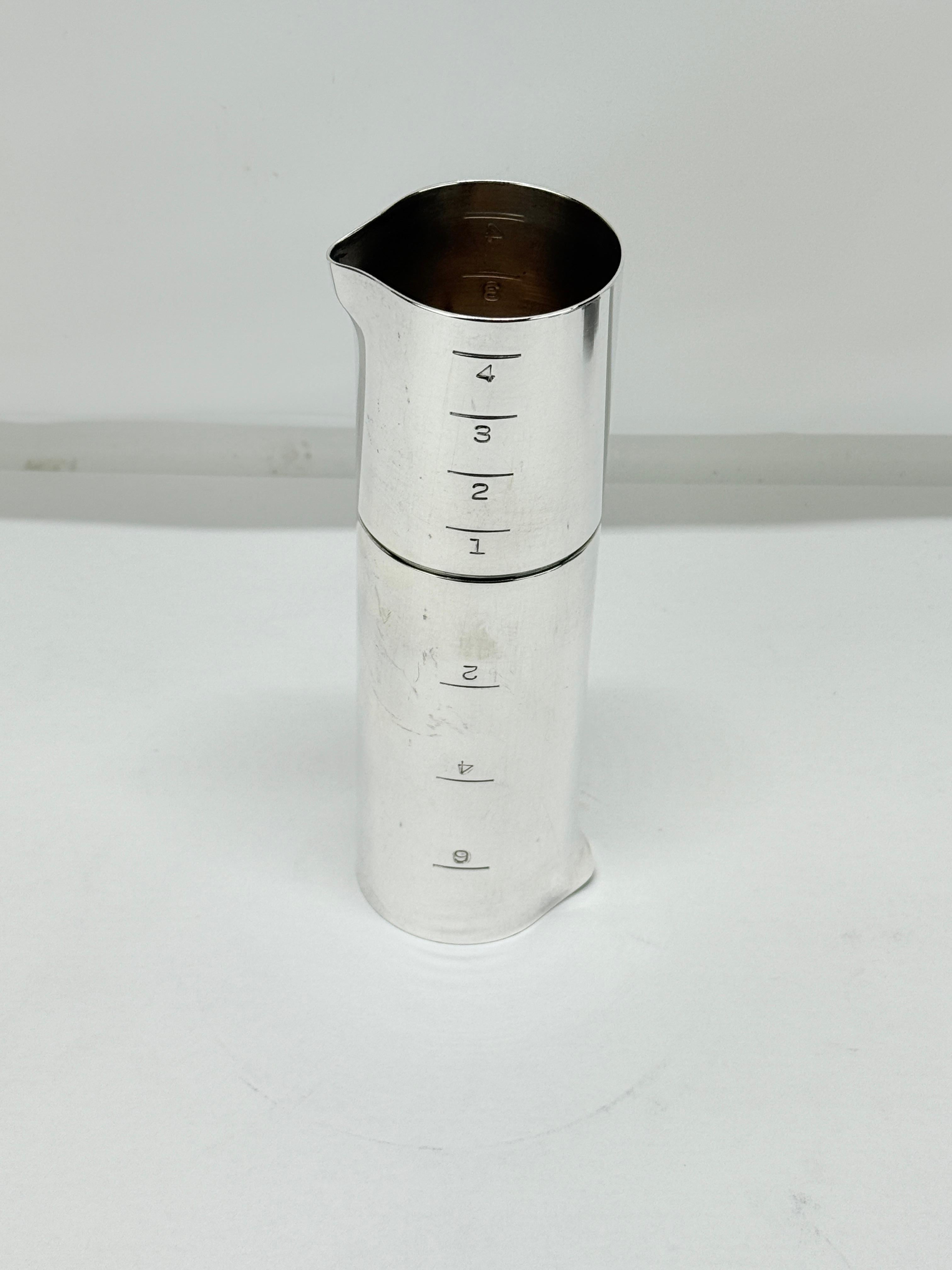 American Rare Mid Century Napier Silver Plated Double Sided Jigger