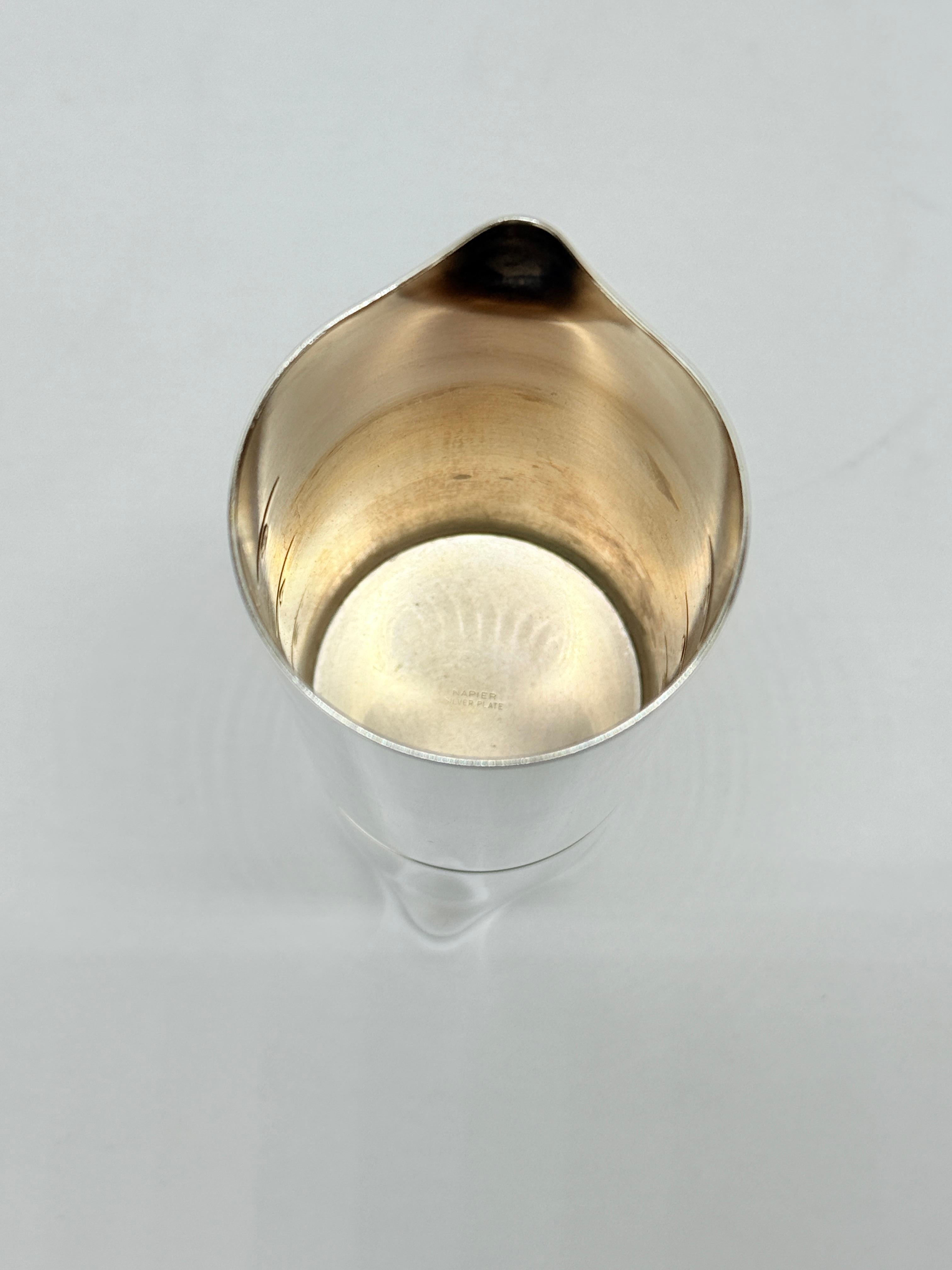 Rare Mid Century Napier Silver Plated Double Sided Jigger In Good Condition In Atlanta, GA