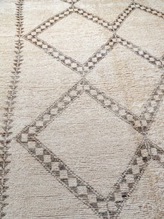 Rare Mid-Century Neutral Minimal Beni Alaham Carpet Curated By Breuckelen Berber
