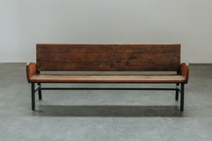 Rare Mid Century Oak Bench From France, Circa 1960