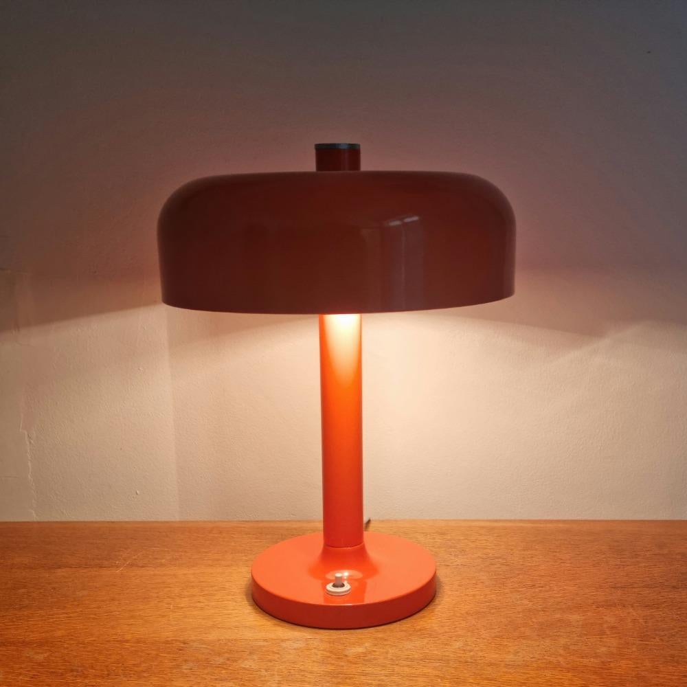 Late 20th Century Rare Mid Century Orange Table Lamp Mushroom Napako, Josef Hurka, 1970s