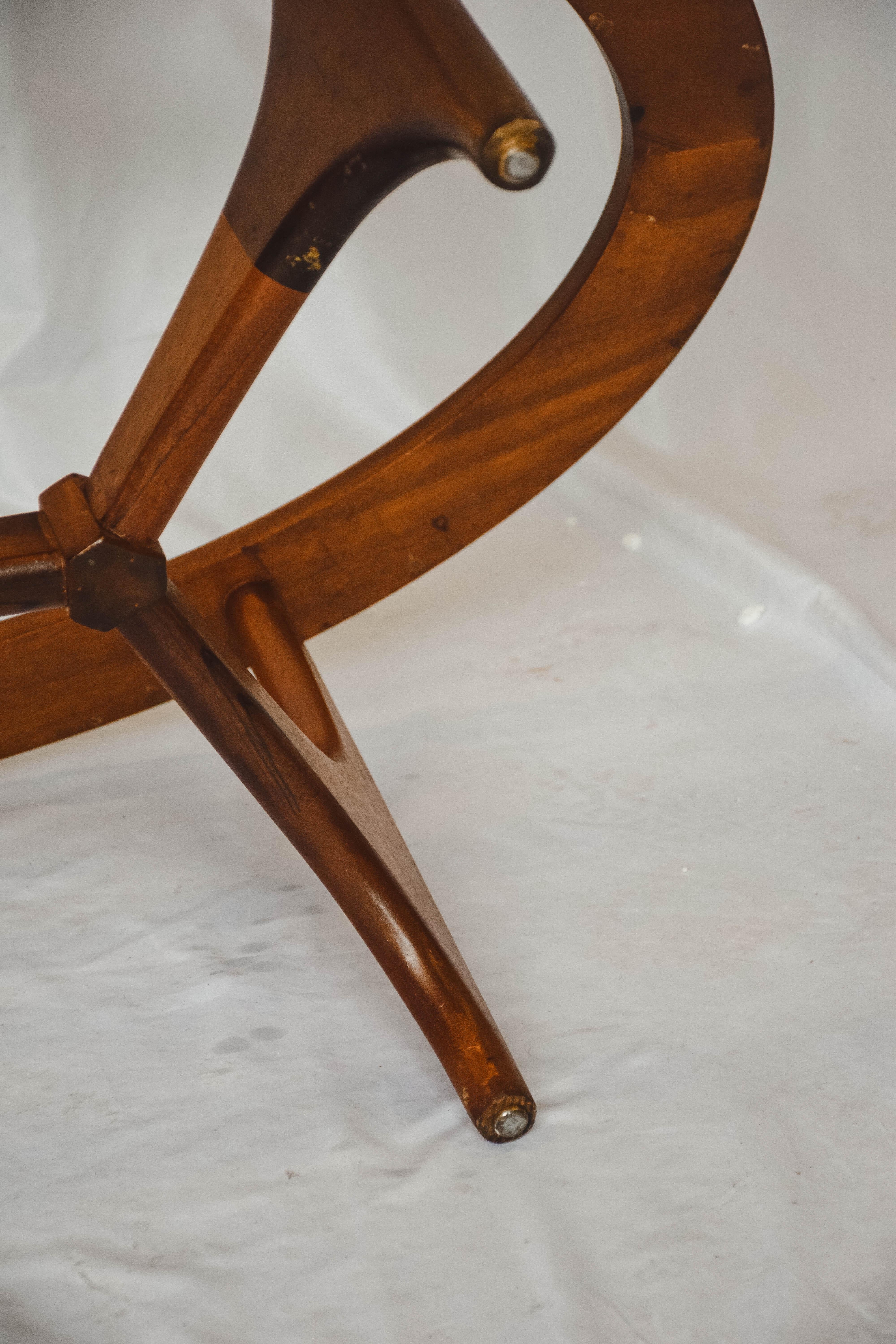 Rare Midcentury Oval Glass Coffee Table 3