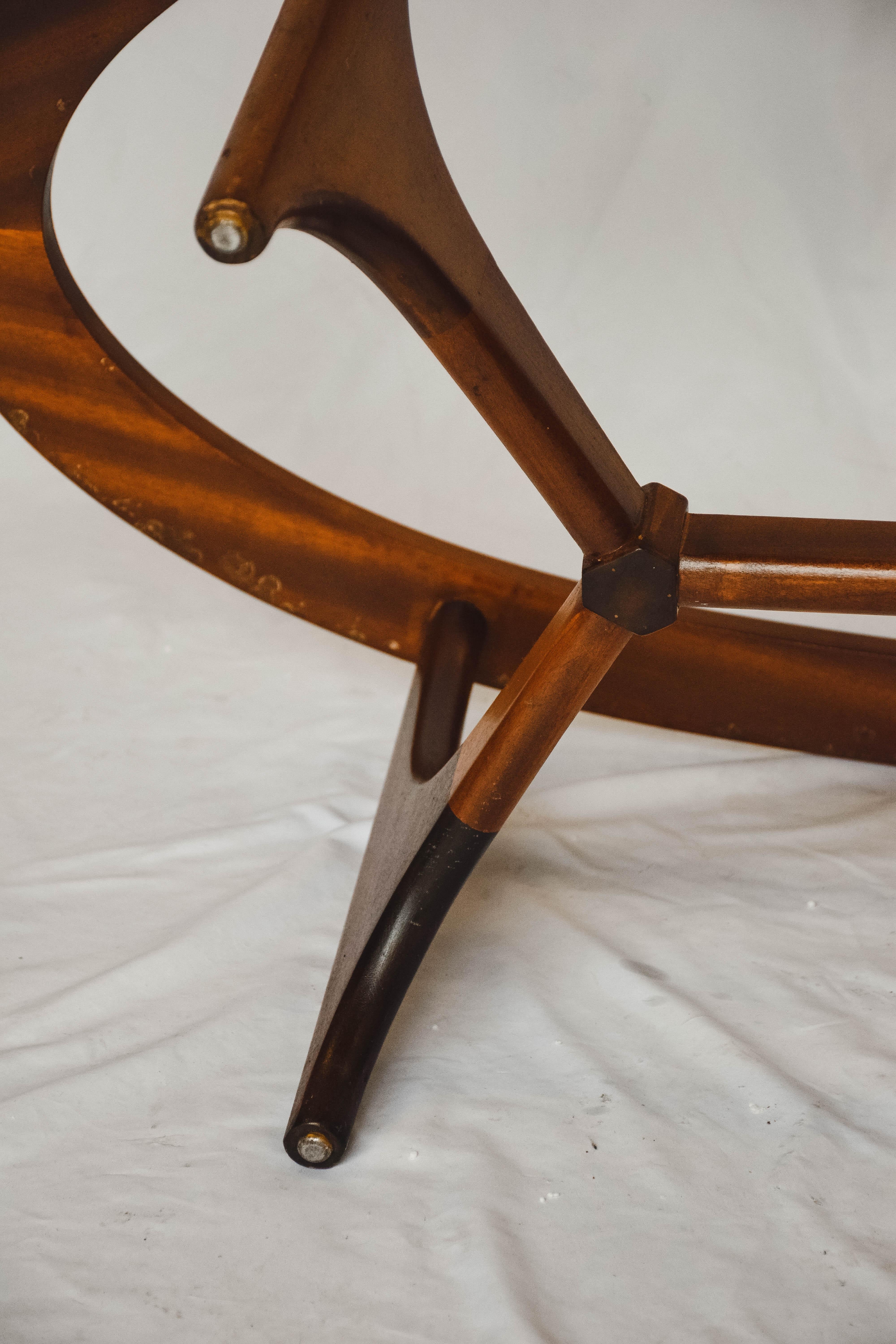 Rare Midcentury Oval Glass Coffee Table 4