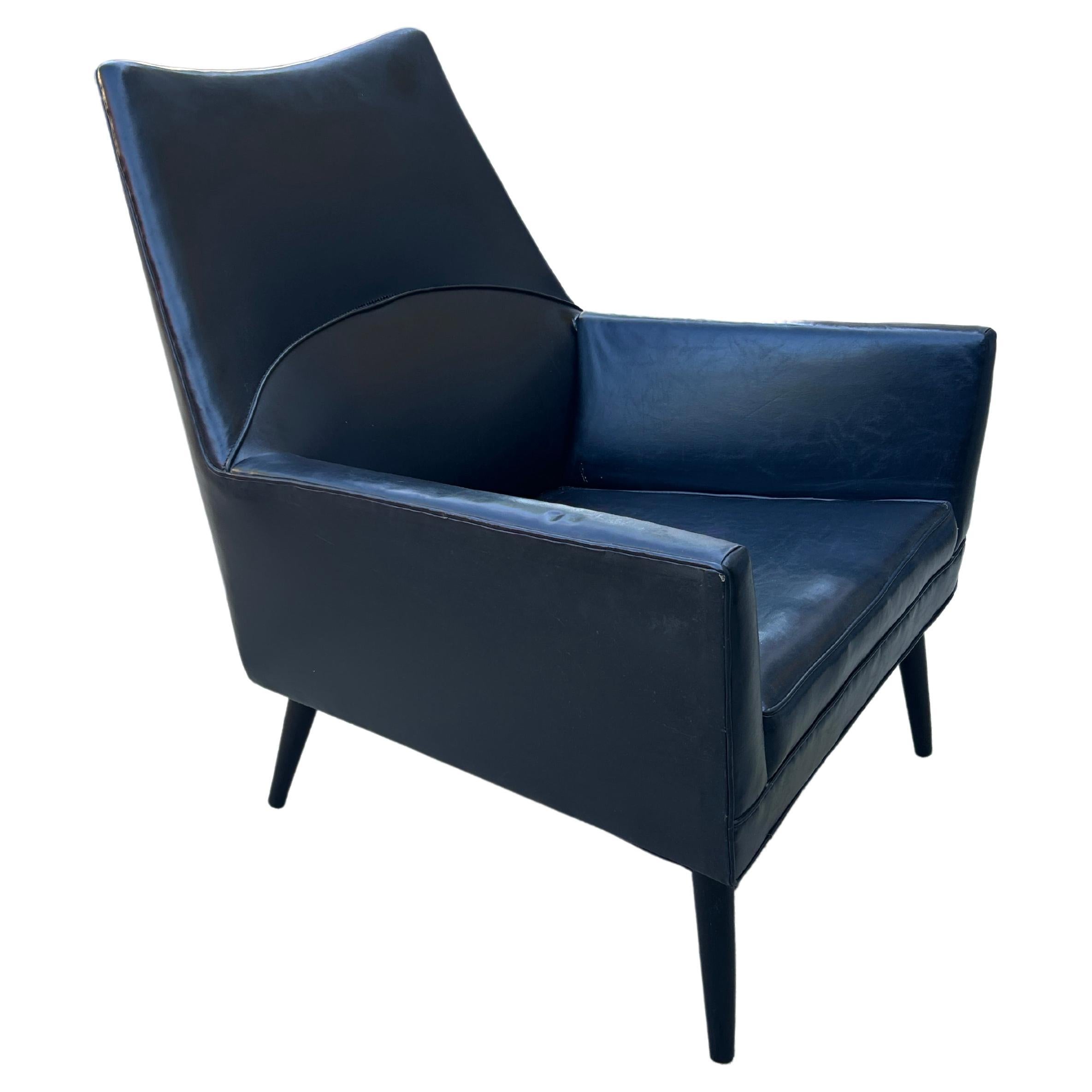 Seltene Mitte des Jahrhunderts Paul McCobb alle schwarz original Squirm Lounge Stuhl  im Angebot