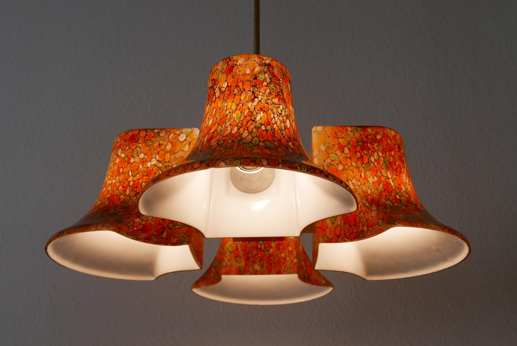 Rare Midcentury Pendant Lamp or Chandelier by Peill & Putzler, 1970s, Germany For Sale 5
