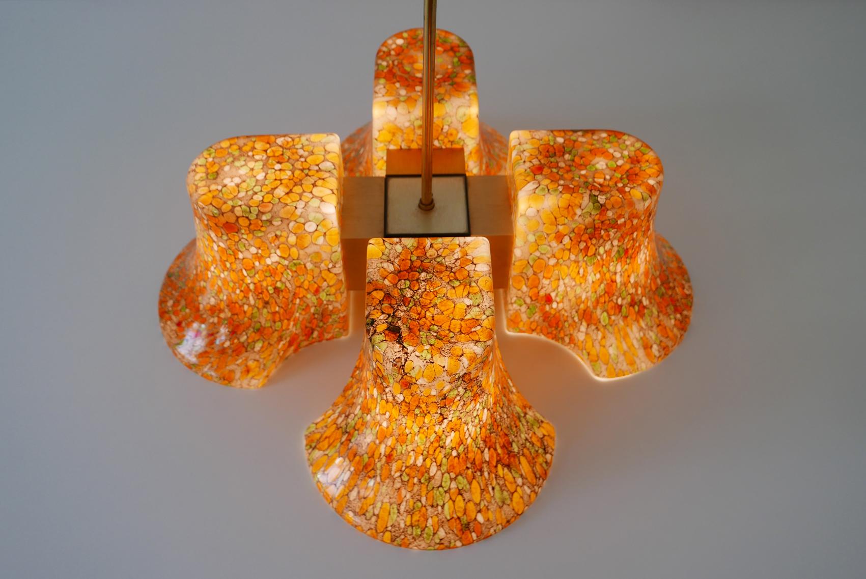 Rare Midcentury Pendant Lamp or Chandelier by Peill & Putzler, 1970s, Germany For Sale 8
