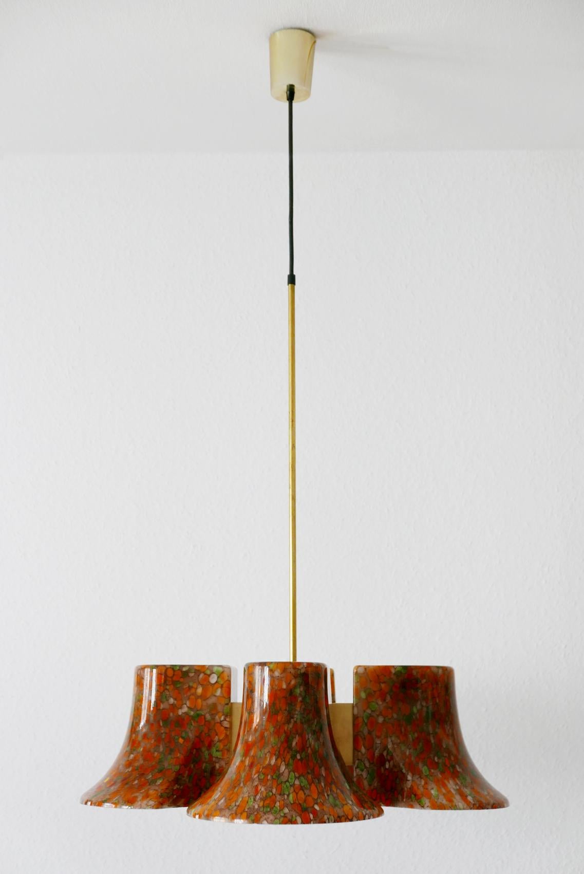 Mid-Century Modern Rare Midcentury Pendant Lamp or Chandelier by Peill & Putzler, 1970s, Germany For Sale