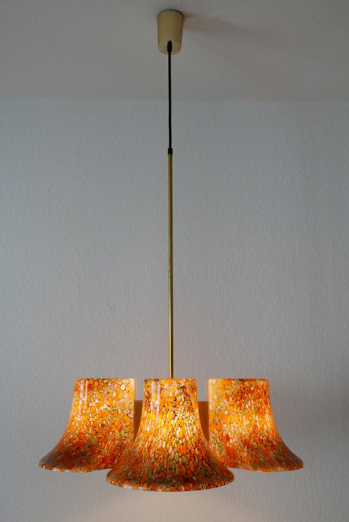 Rare Midcentury Pendant Lamp or Chandelier by Peill & Putzler, 1970s, Germany In Good Condition For Sale In Munich, DE