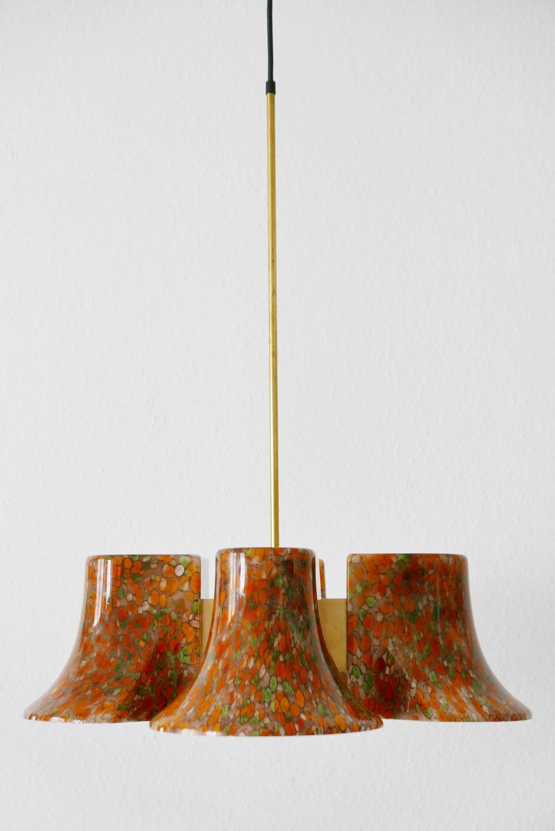 Rare lampe à suspension ou lustre du milieu du siècle dernier par Peill & Putzler, 1970, Allemagne Bon état - En vente à Munich, DE