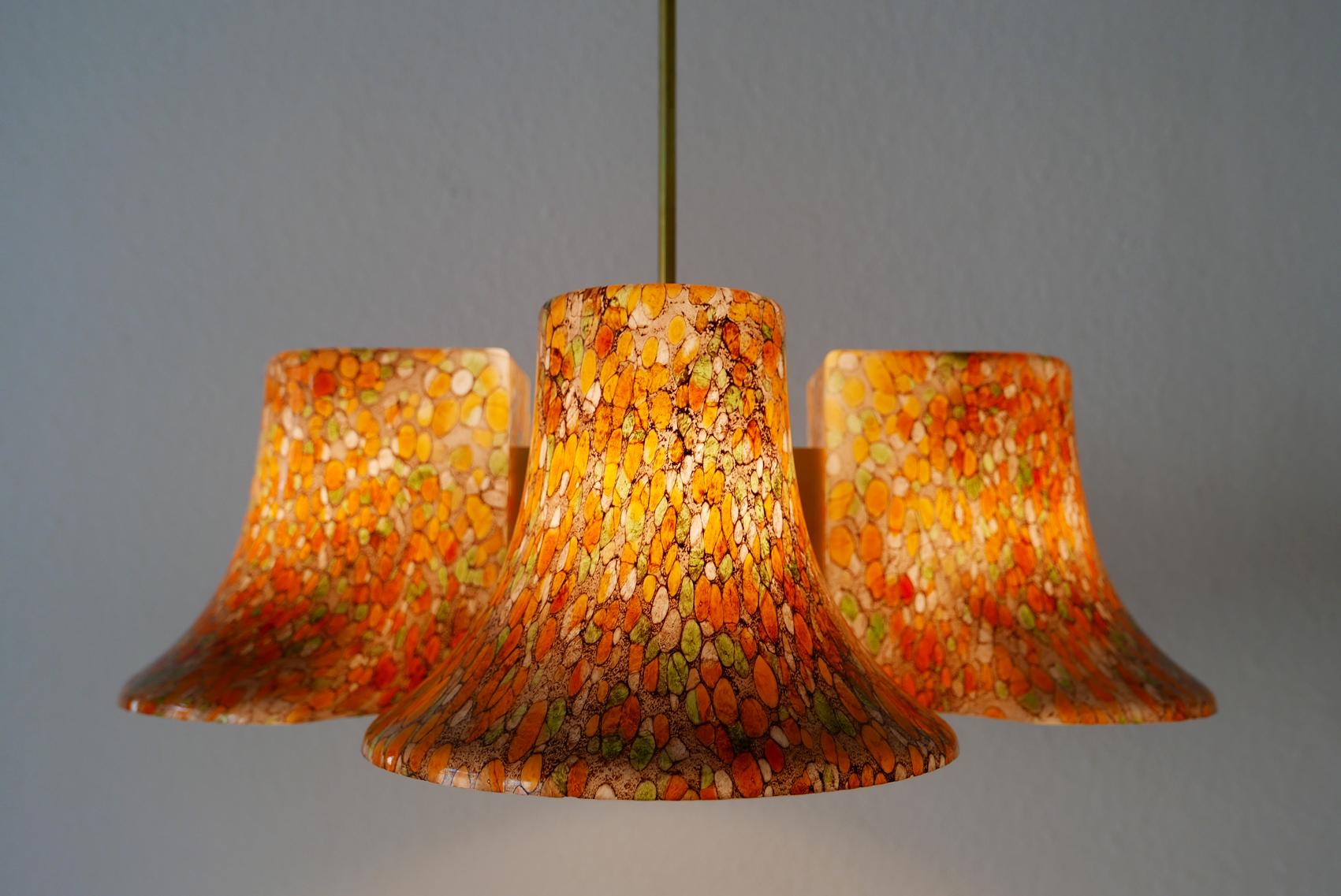 Rare Midcentury Pendant Lamp or Chandelier by Peill & Putzler, 1970s, Germany For Sale 3