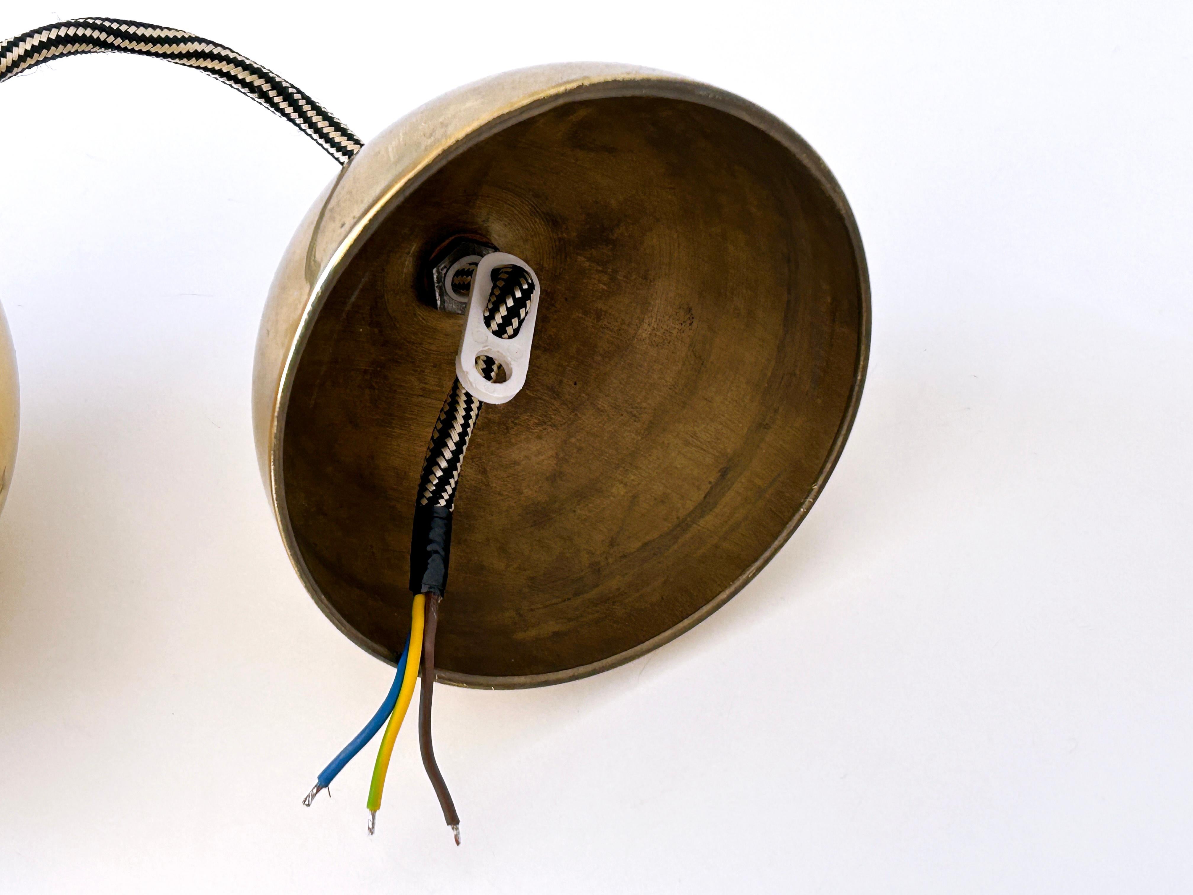 Rare Mid-Century Pulley Diabolo Pendant Lamps by Vereinigte Werkstätten 1950s For Sale 6