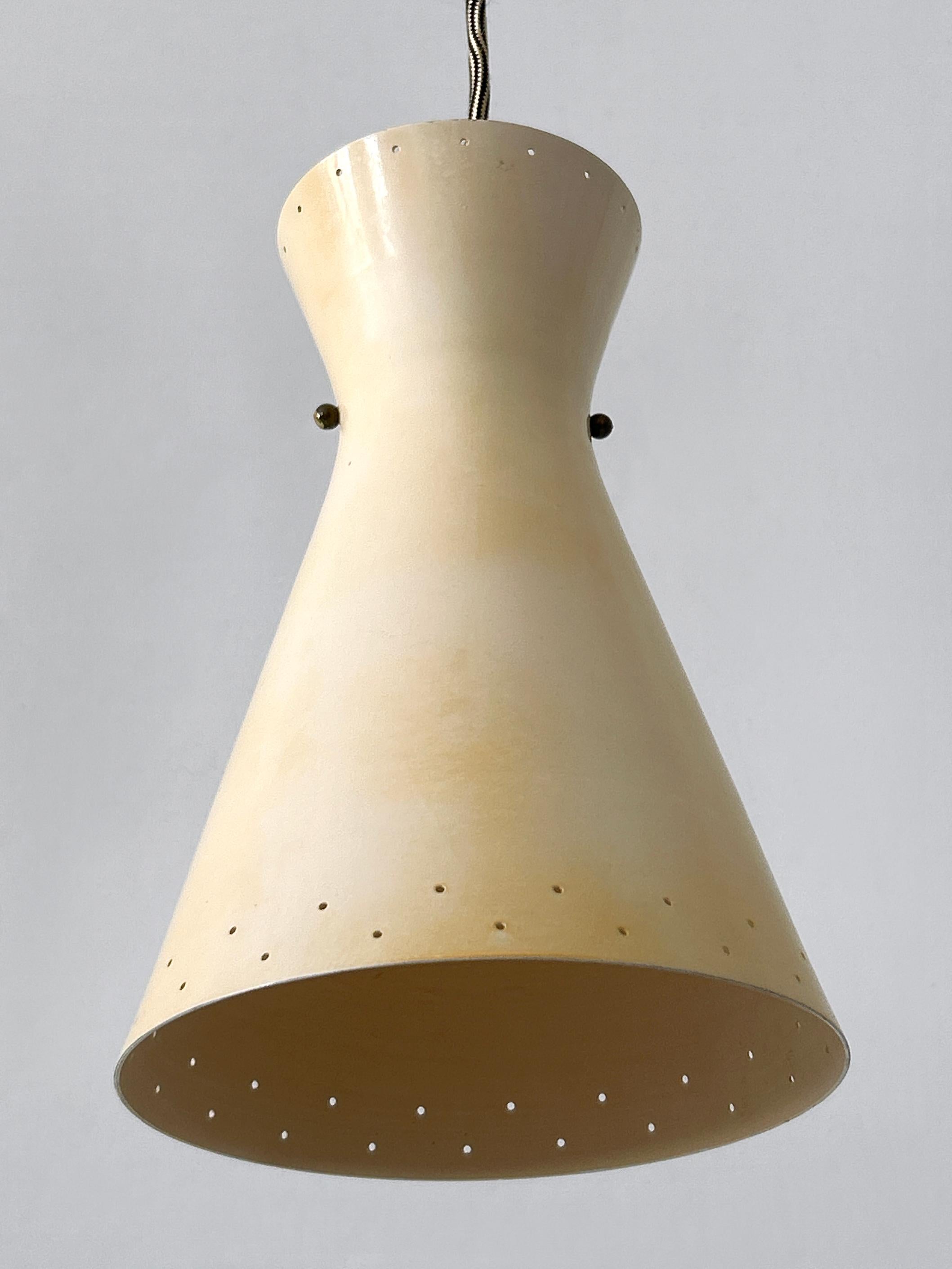 Rare Mid-Century Pulley Diabolo Pendant Lamps by Vereinigte Werkstätten 1950s For Sale 8