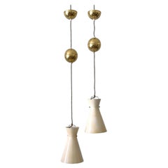 Rare lampe pendante Diabolo à poulie du milieu du siècle par Vereinigte Werkstätten 1950s