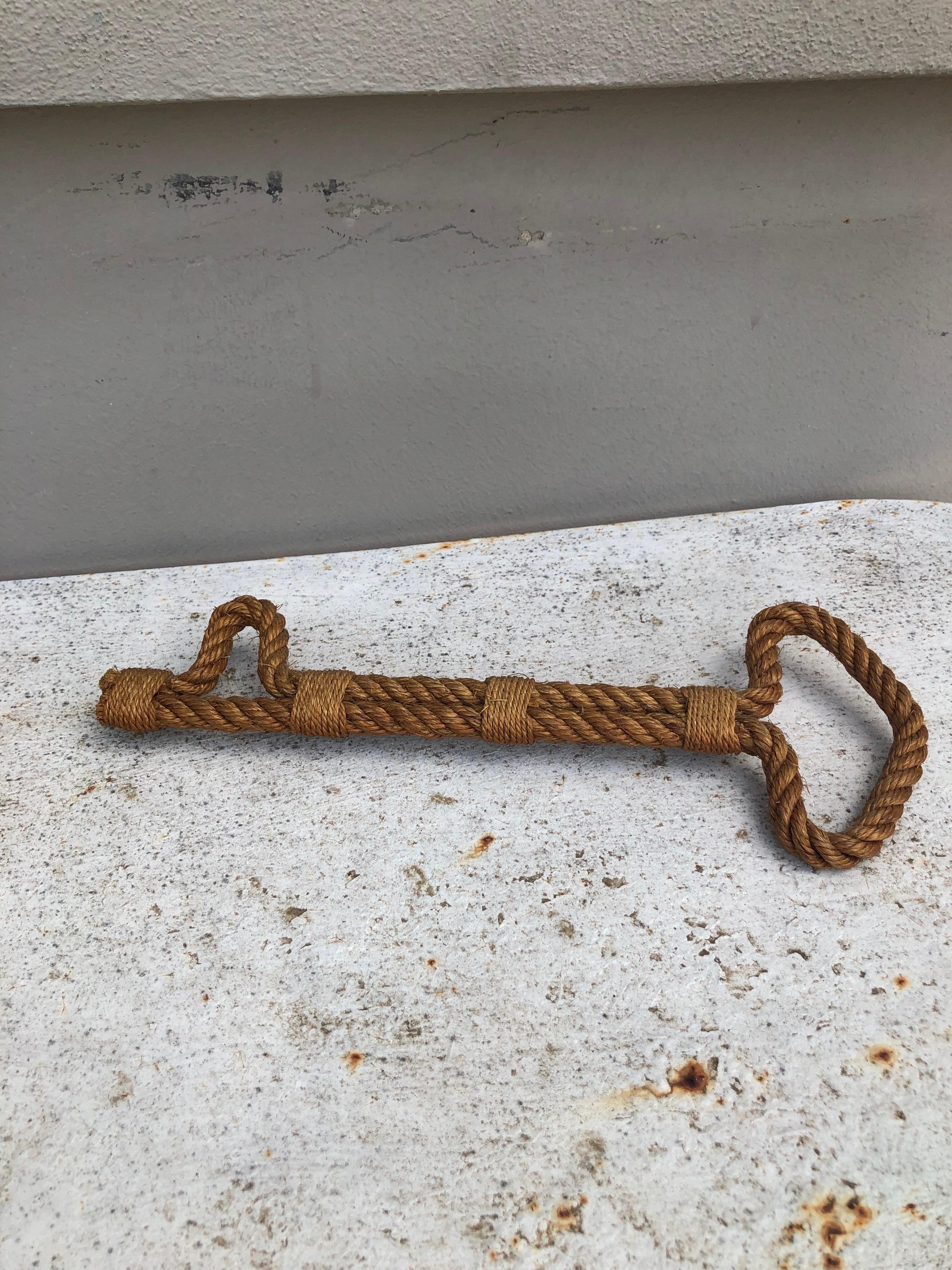 Metal Rare Mid-Century Rope Key Rack Holder Adrien Audoux & Frida Minet For Sale