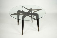 Rare table basse ronde du milieu du siècle par Paolo Buffa, Italie, années 1950.