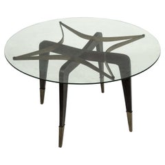 Rare mid-century round coffee table by Paolo Buffa, Italy, 1950s.