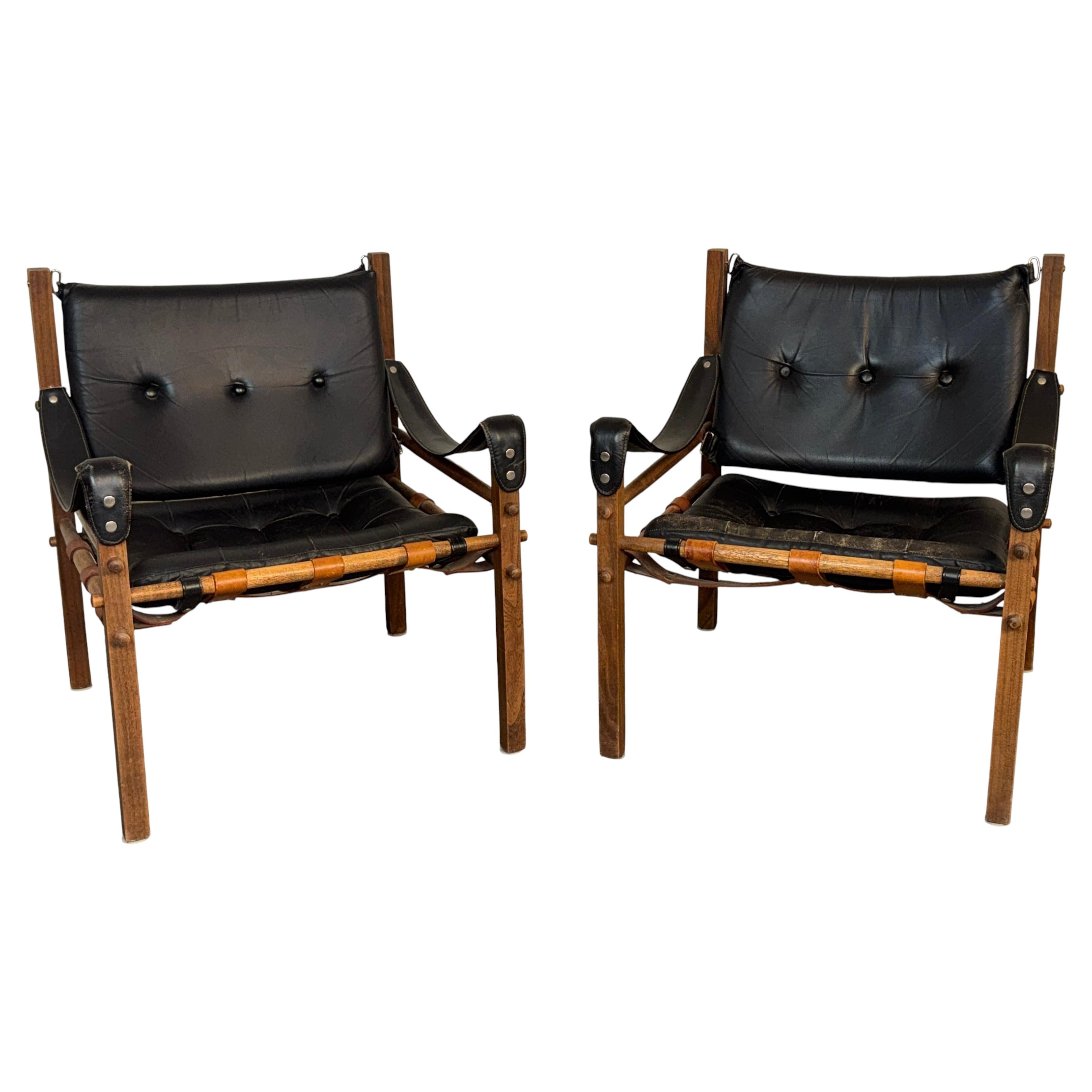 Rare Mid-Century Safari Chairs after Arne Norell