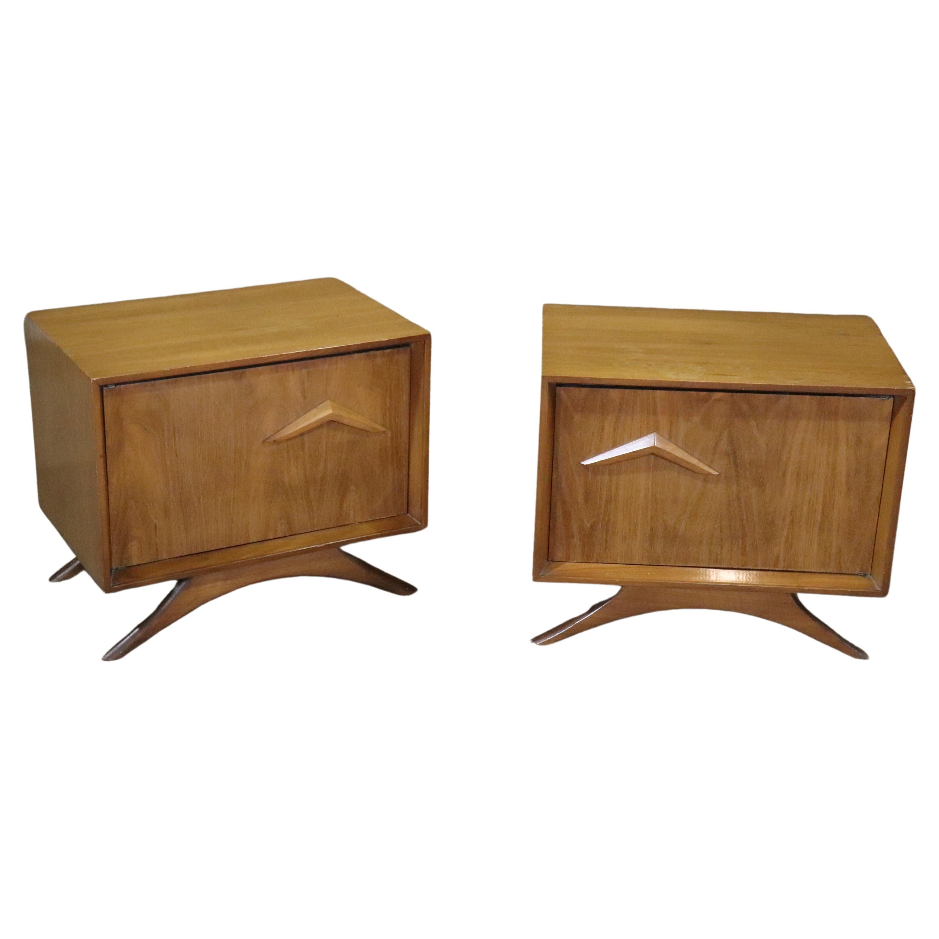 Rare Mid-Century Sculpted End Tables For Sale