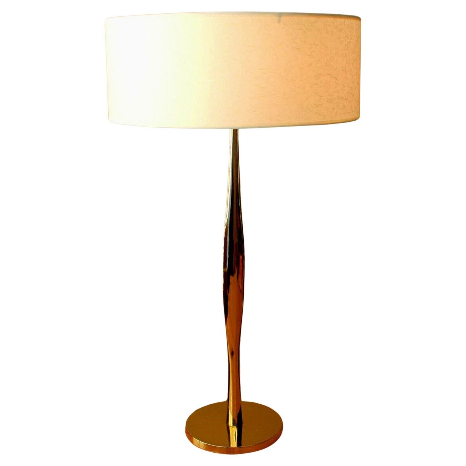 Rare lampe laurier sculpturale Richard Barr des années 1960 Brancusi Brass Art en vente