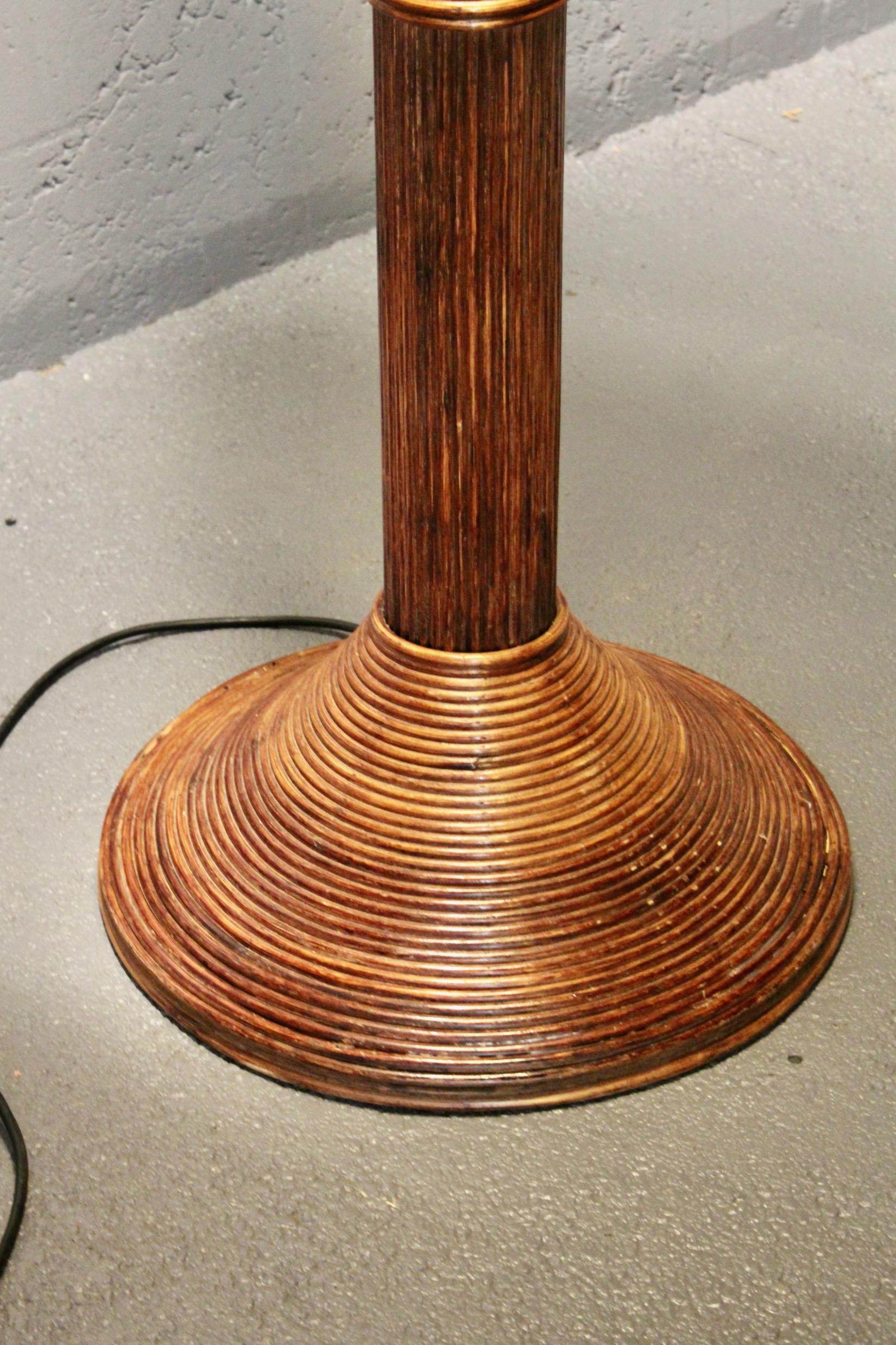 RARE Mid-century Sculptural Rattan Palm Tree floor Lamp, Mario Torres Lopez For Sale 11