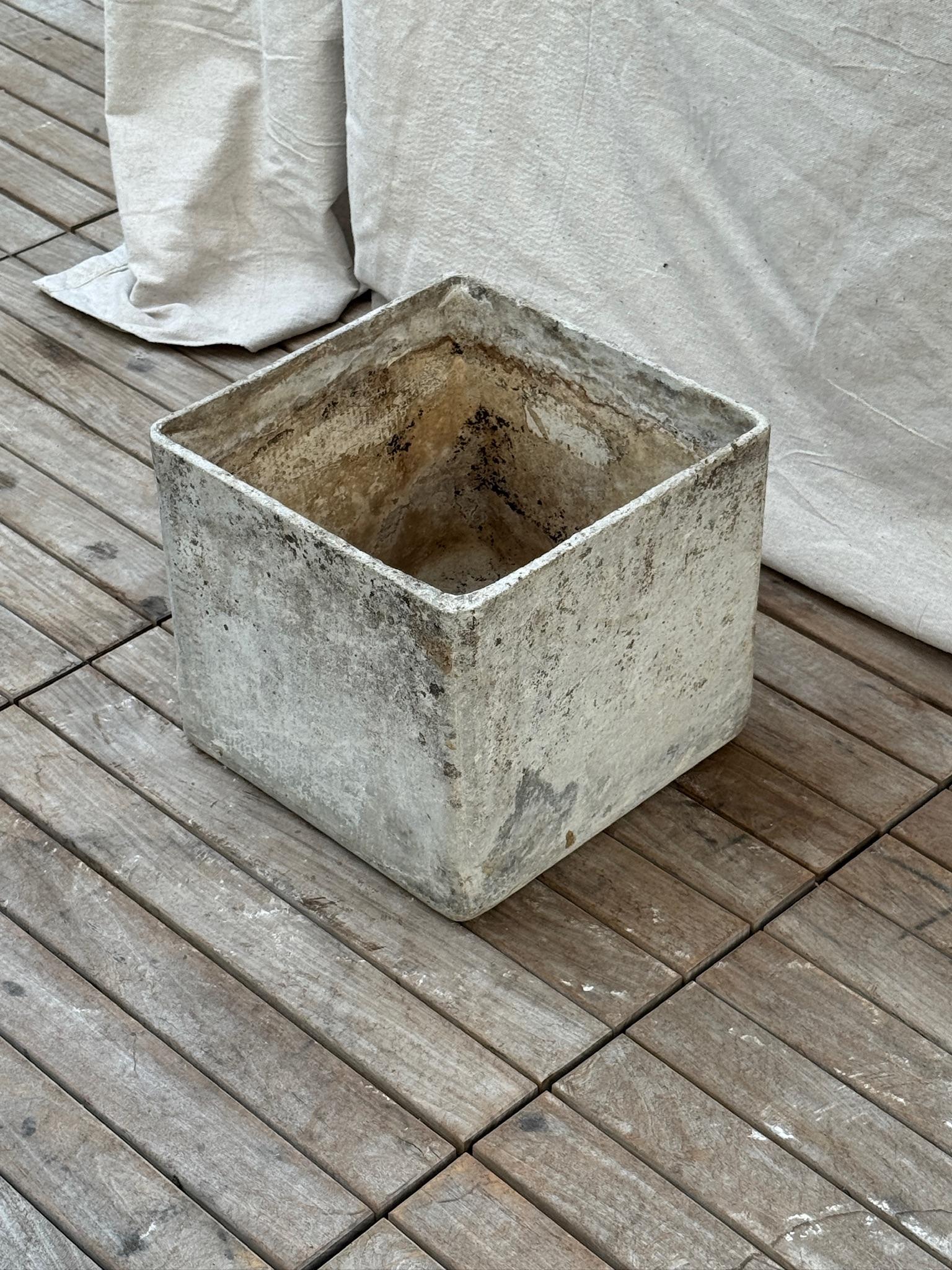 Swiss Rare Mid-Century Square Eternit Planter by Willy Guhl For Sale