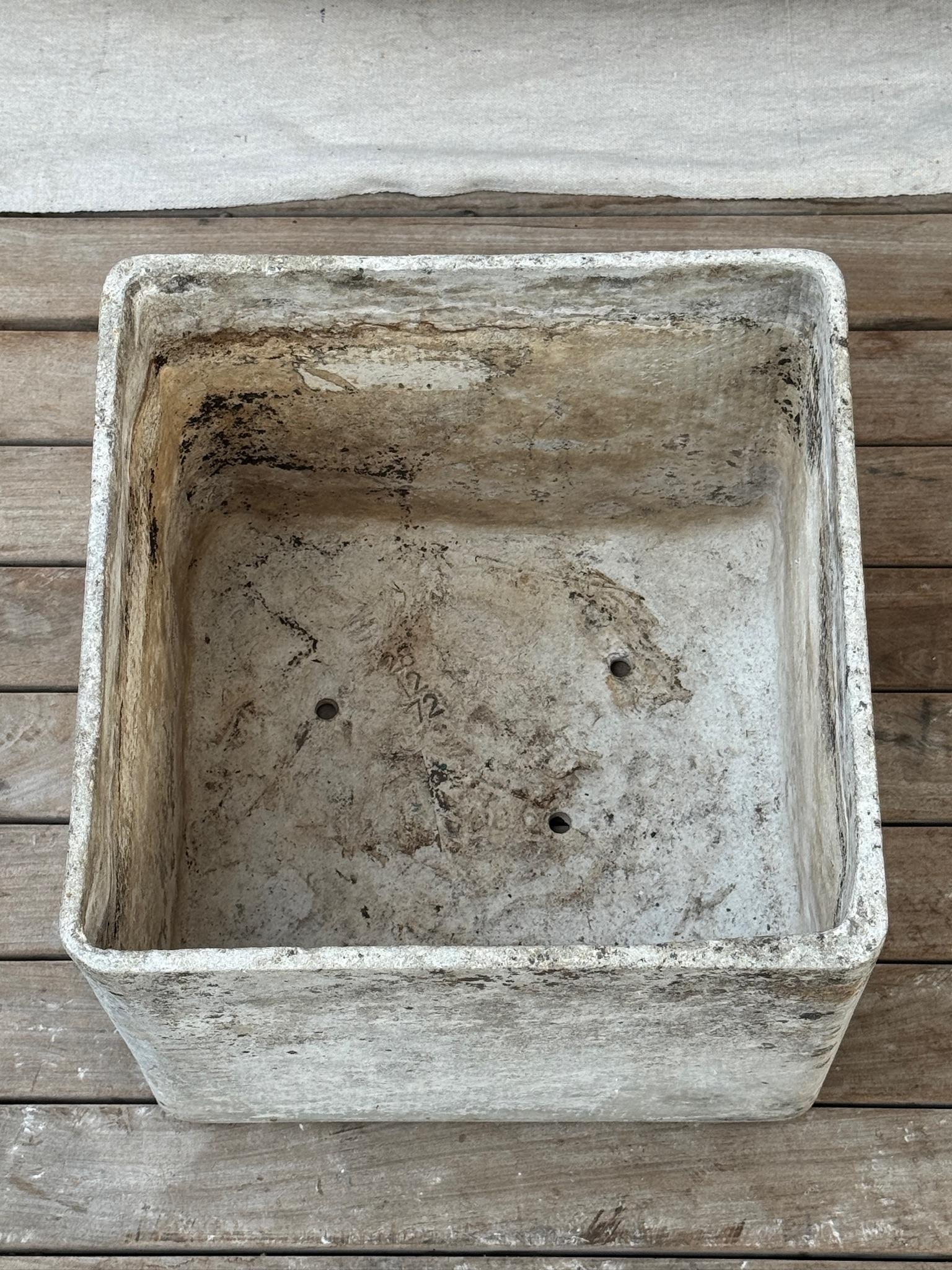 Cast Rare Mid-Century Square Eternit Planter by Willy Guhl For Sale