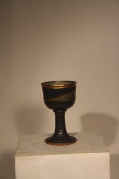 Rare Midcentury Stoneware Chalice by Master Potter Byron Temple