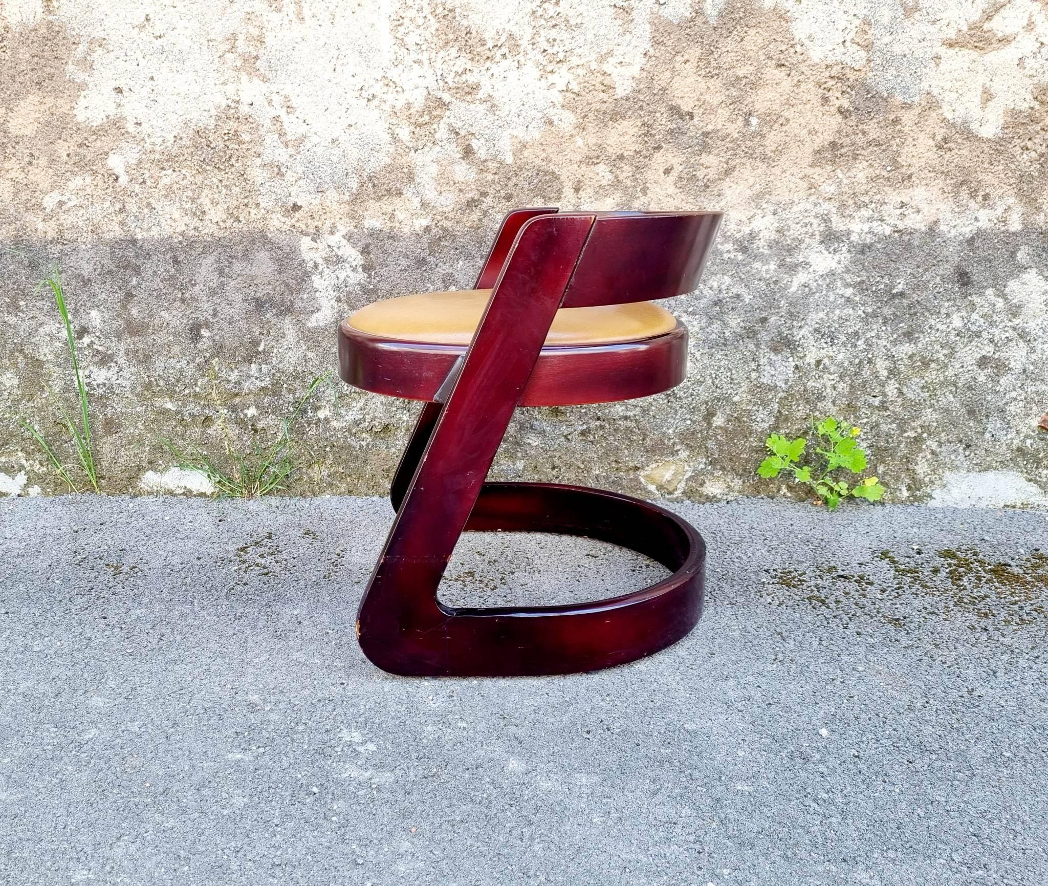 Italian Rare Midcentury Stool by Willy Rizzo for Mario Sabot, Italy 70s For Sale