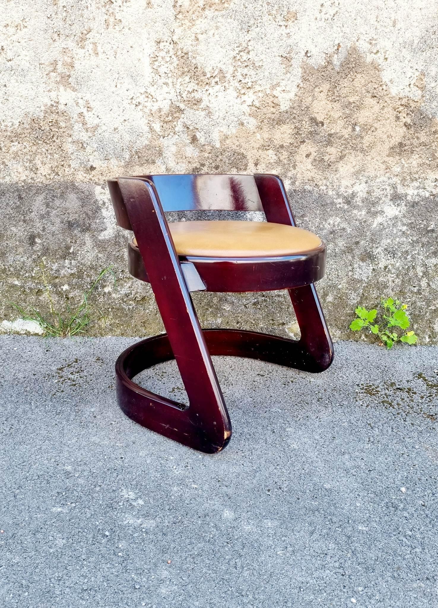 Late 20th Century Rare Midcentury Stool by Willy Rizzo for Mario Sabot, Italy 70s For Sale