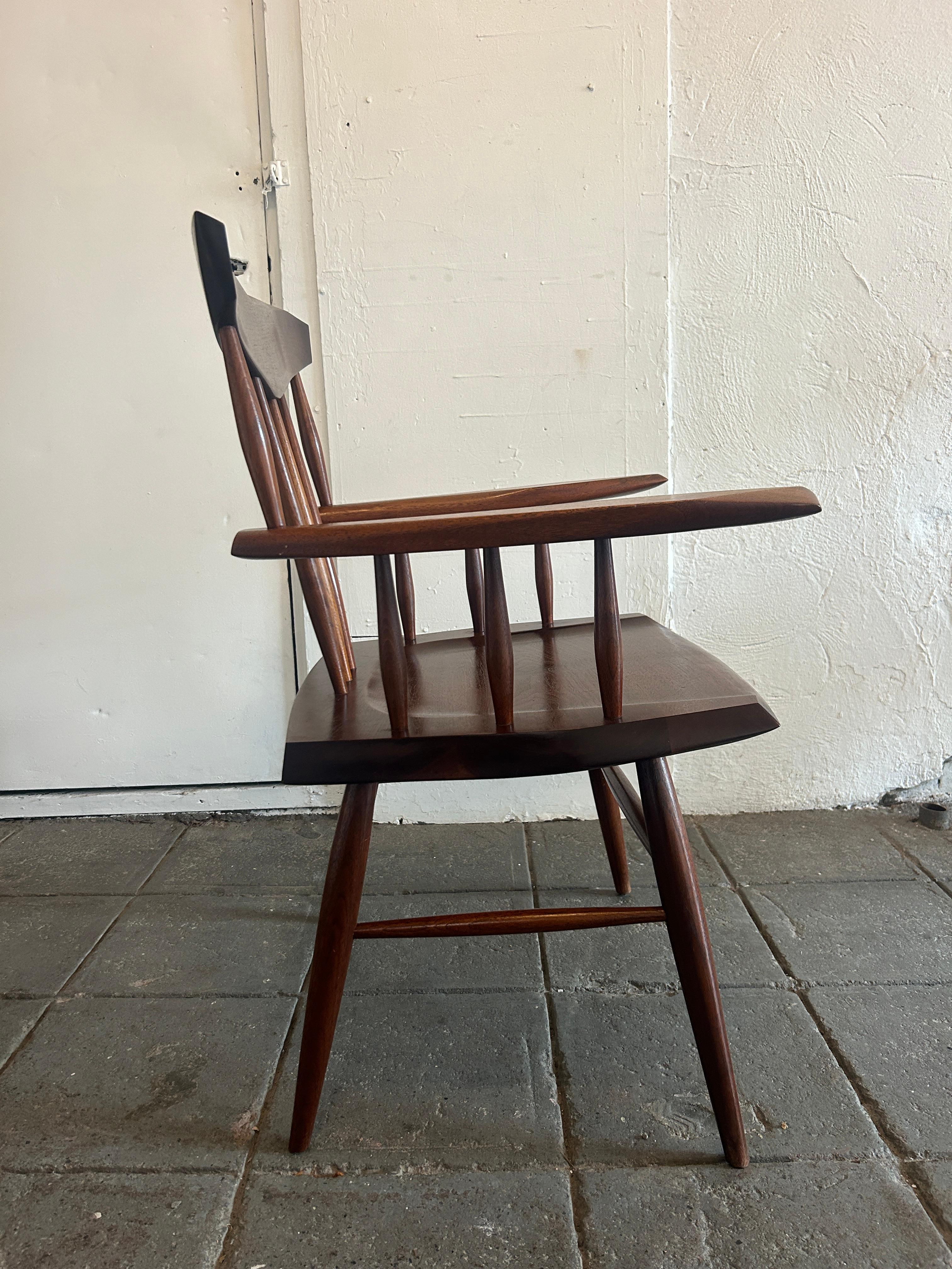 Mid-Century Modern Rare Mid Century Studio Craft Sculptural Walnut Arm Chair by James Martin  For Sale
