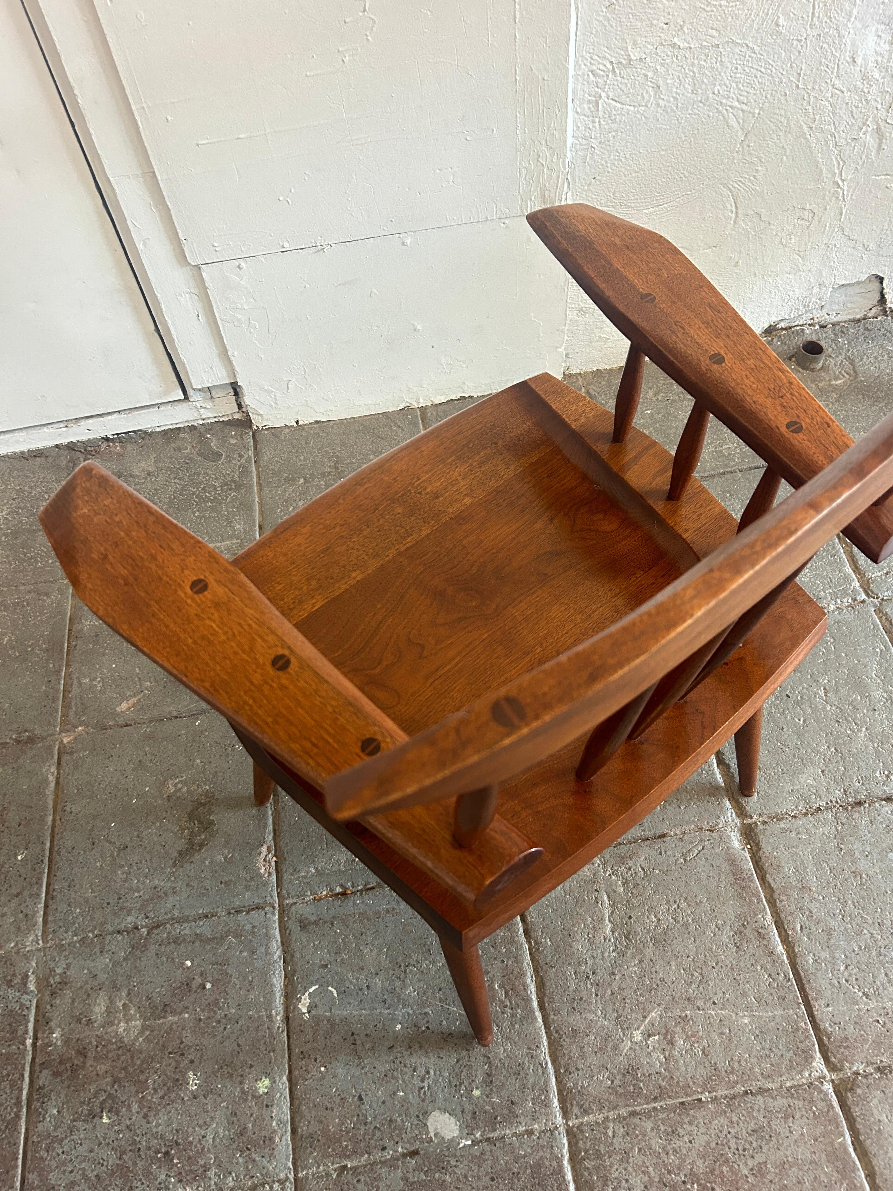 Late 20th Century Rare Mid Century Studio Craft Sculptural Walnut Arm Chair by James Martin  For Sale
