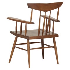 Rare Mid Century Studio Craft Sculptural Walnut Arm Chair by James Martin
