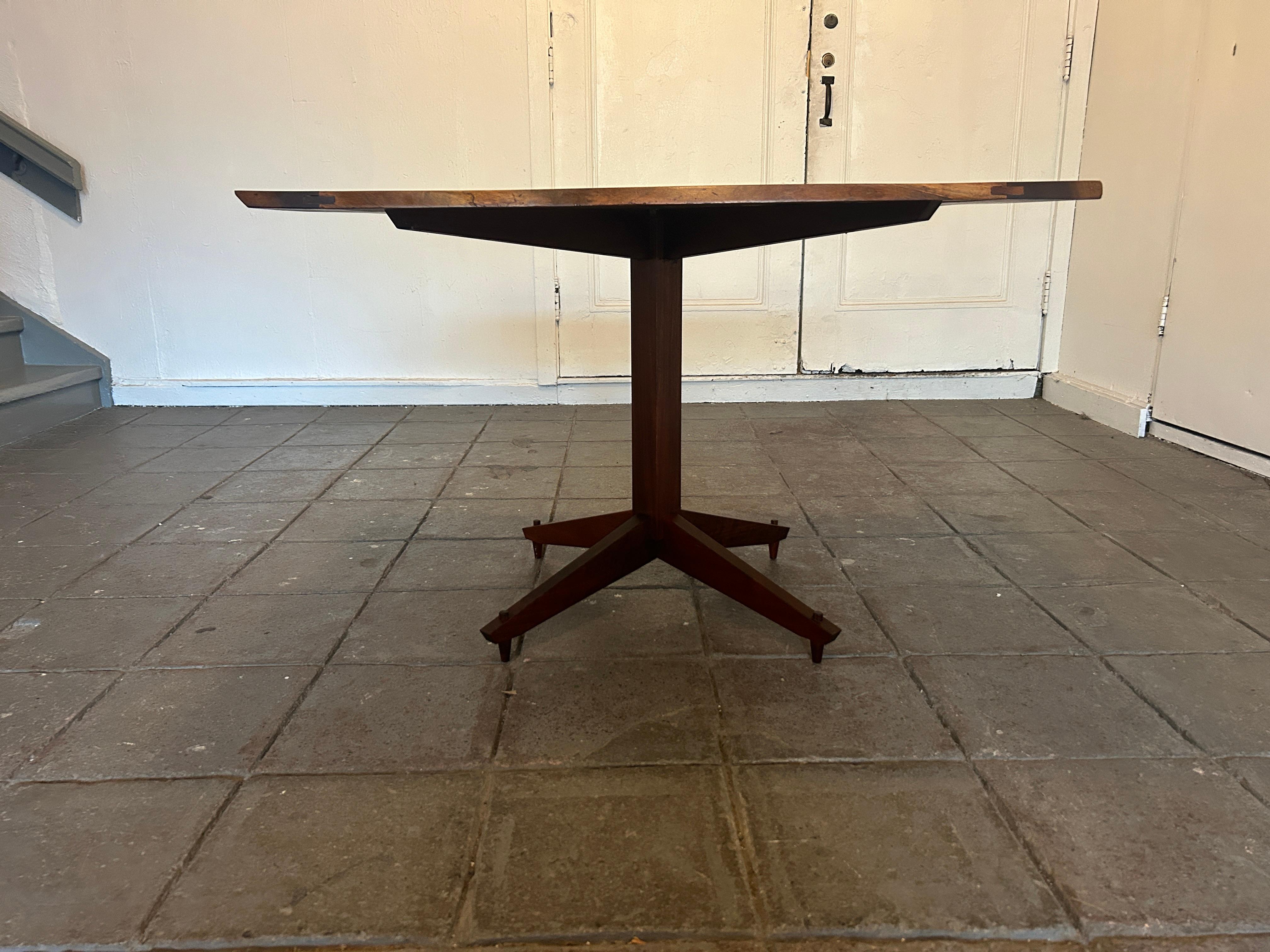 Mid-Century Modern Rare Mid Century Studio Craft Sculptural Walnut Dining table by James Martin  For Sale
