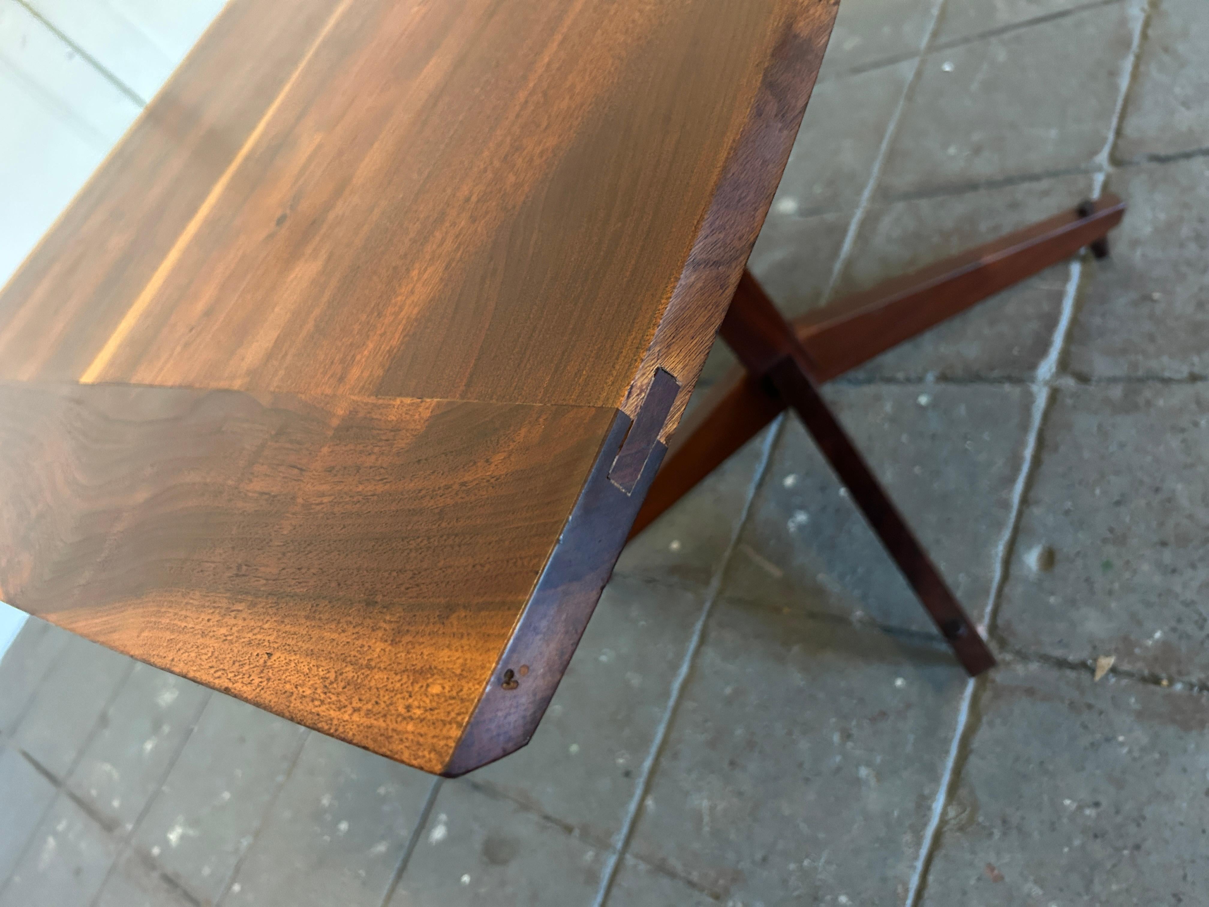 Woodwork Rare Mid Century Studio Craft Sculptural Walnut Dining table by James Martin  For Sale