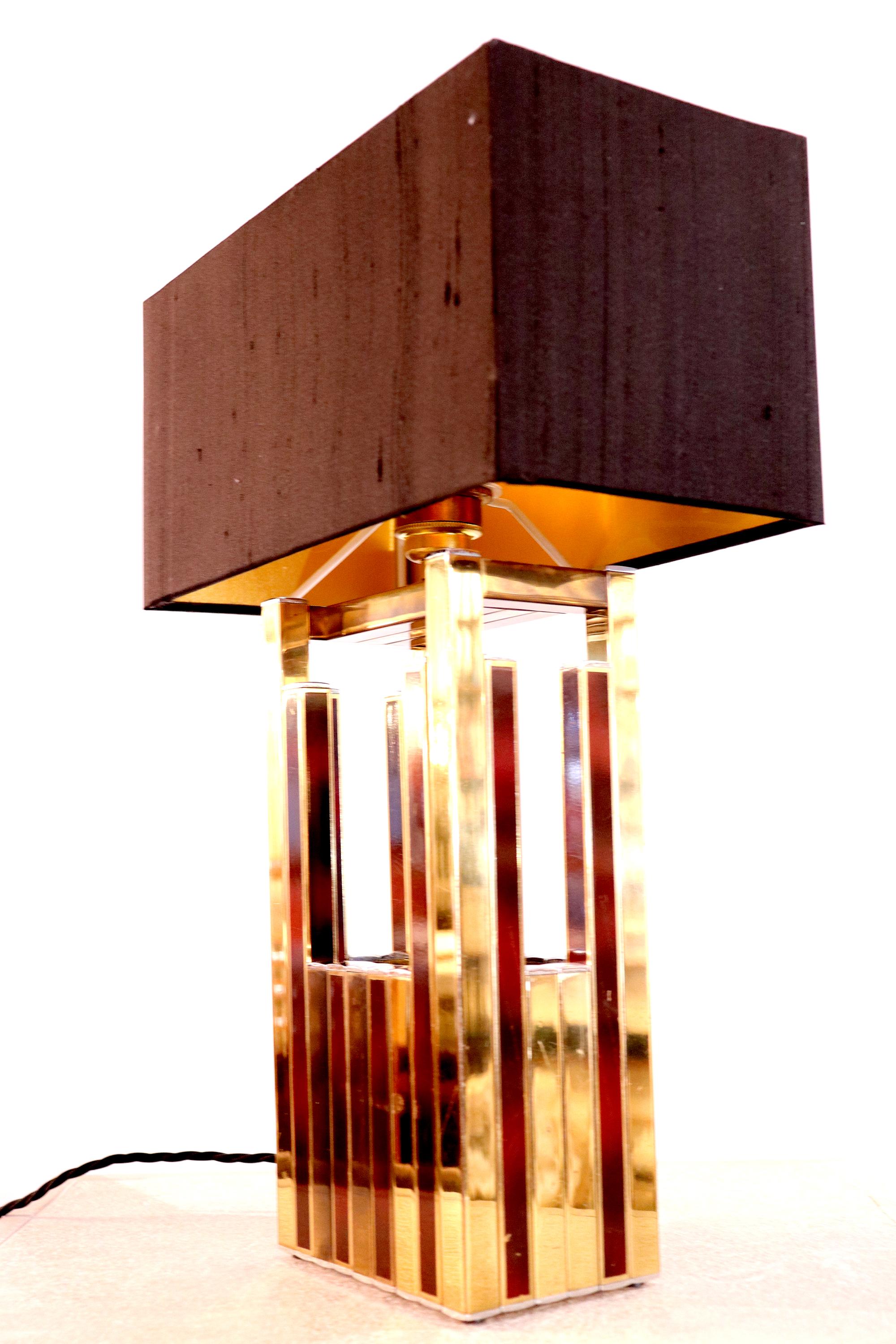 Rare mid century table lamp by Willy Rizzo for BD Lumica, 1970s. In Good Condition In London, GB