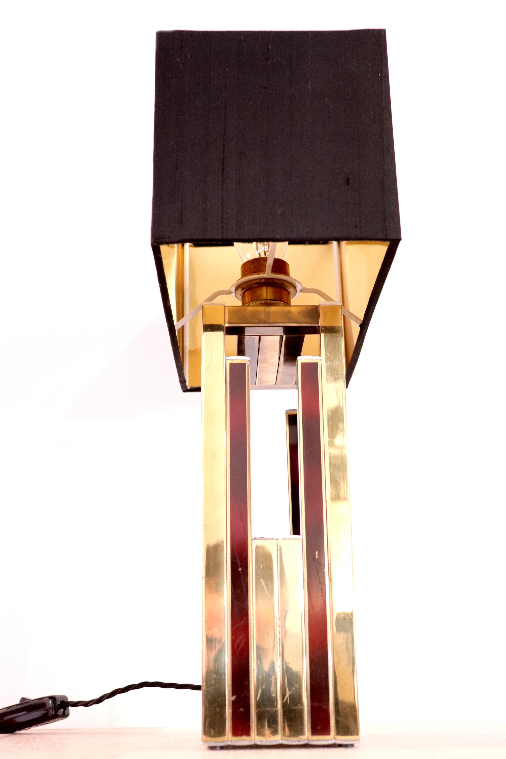 20th Century Rare mid century table lamp by Willy Rizzo for BD Lumica, 1970s.