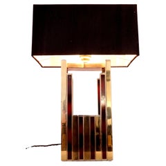 Rare mid century table lamp by Willy Rizzo for BD Lumica, 1970s.