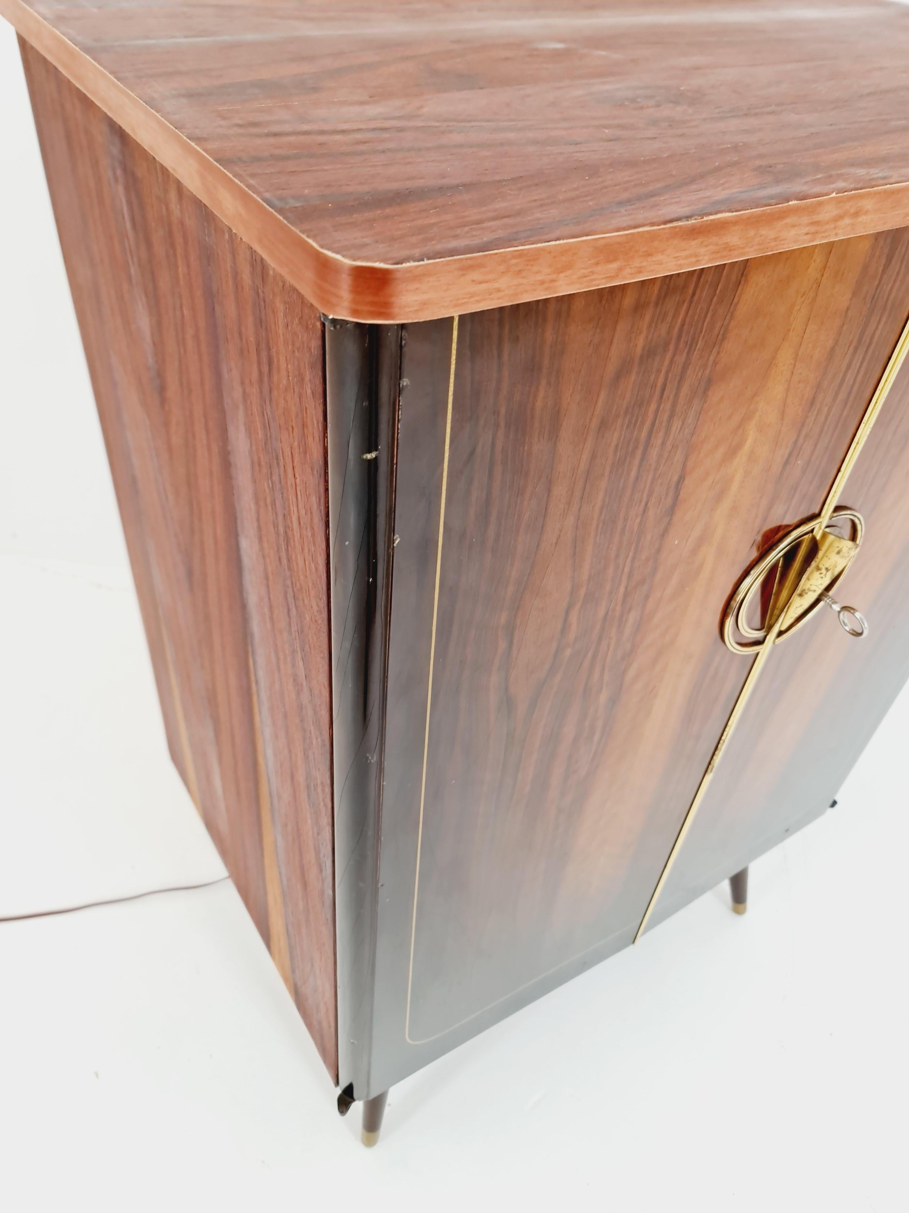 Raro mobile TV antico tedesco in teak di metà secolo  bar/ credenza, BY Schaub Lorenz in vendita 5