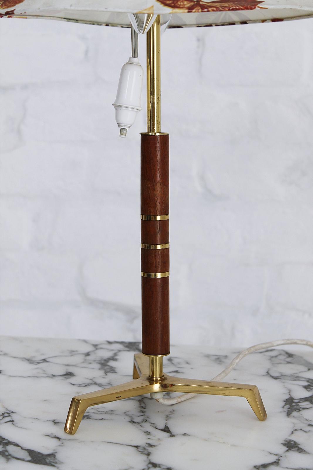 Austrian Rare Midcentury Tripod Table Lamp Attributed to J. T. Kalmar, Austria, 1950 For Sale