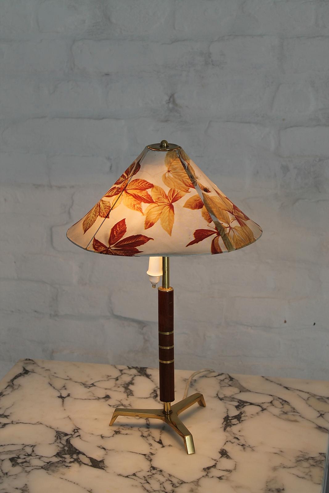 20th Century Rare Midcentury Tripod Table Lamp Attributed to J. T. Kalmar, Austria, 1950 For Sale