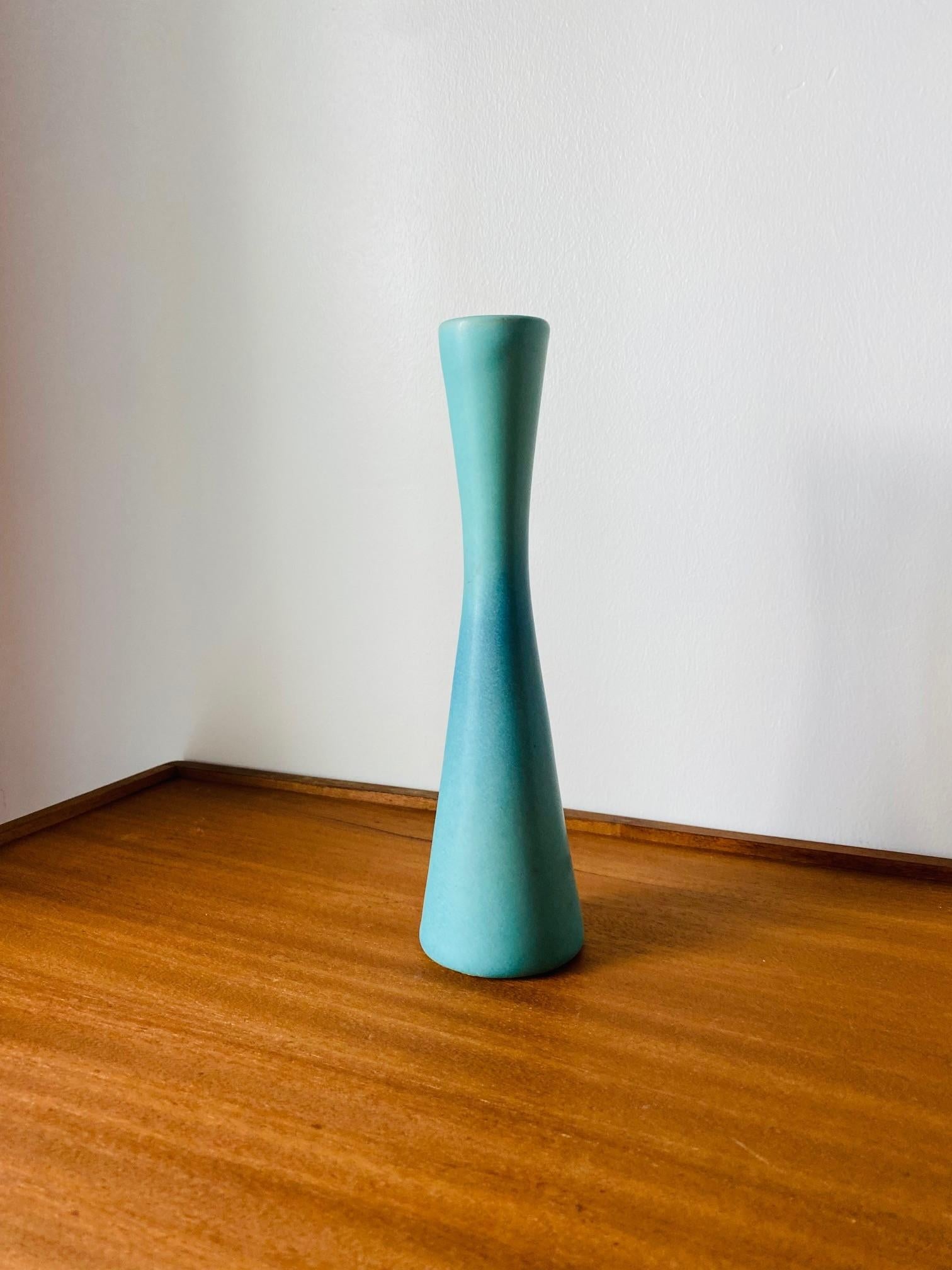 Ceramic Rare Mid Century Turquoise Vase by Van Briggle For Sale
