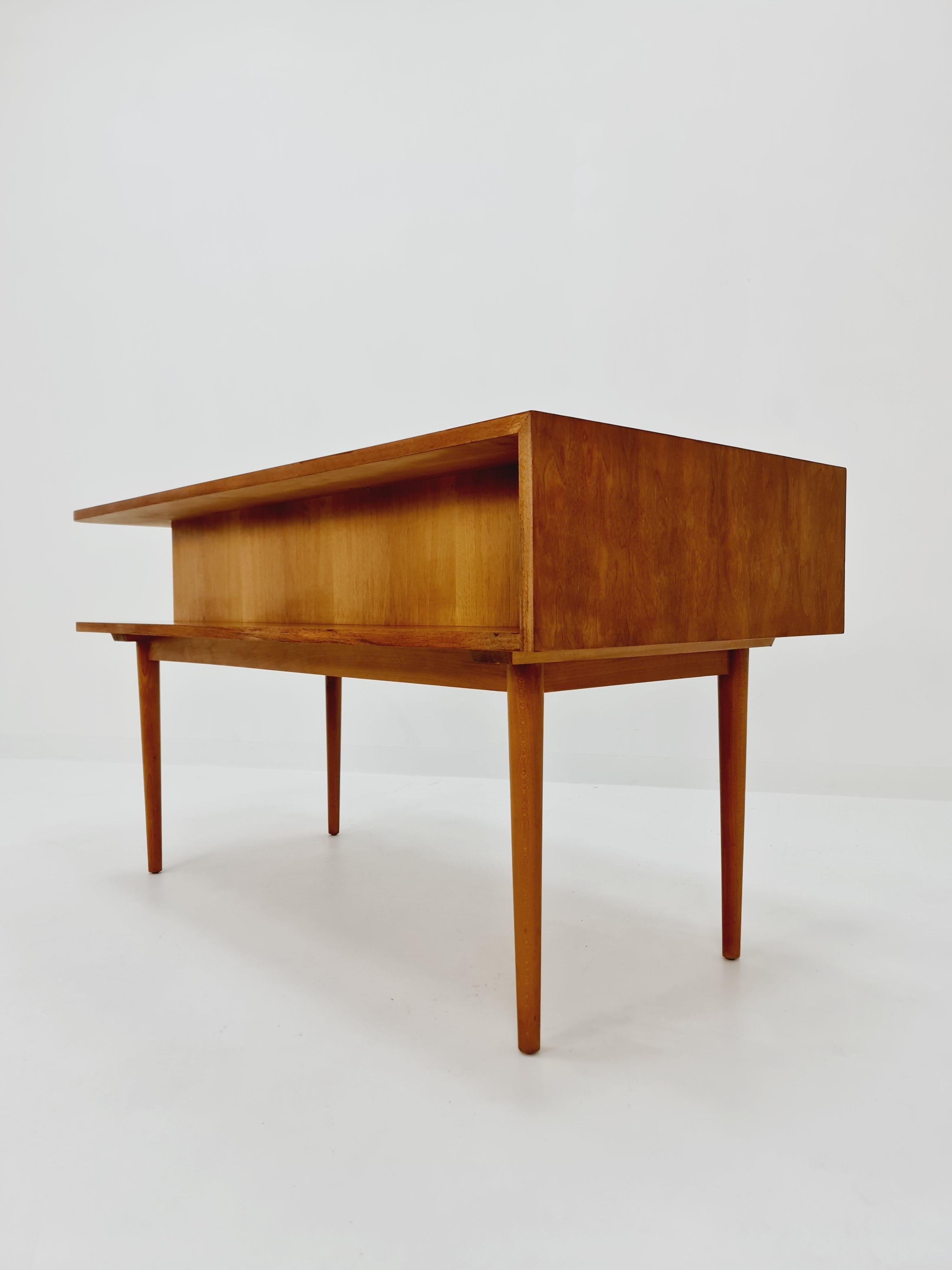 Rare Mid-Century vintage German Desk in walnut, 1950s For Sale 9