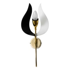 Rare Midcentury Wall Lamp Made of Brass and Two-Tone Plexiglass Shades